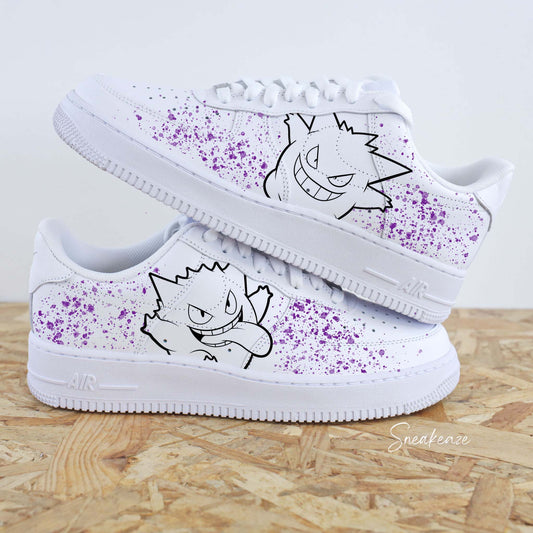 Baskets Nike Air force 1 custom ectoplasma splash pokemon sneakers dessin sneakeaze customs skz AF1