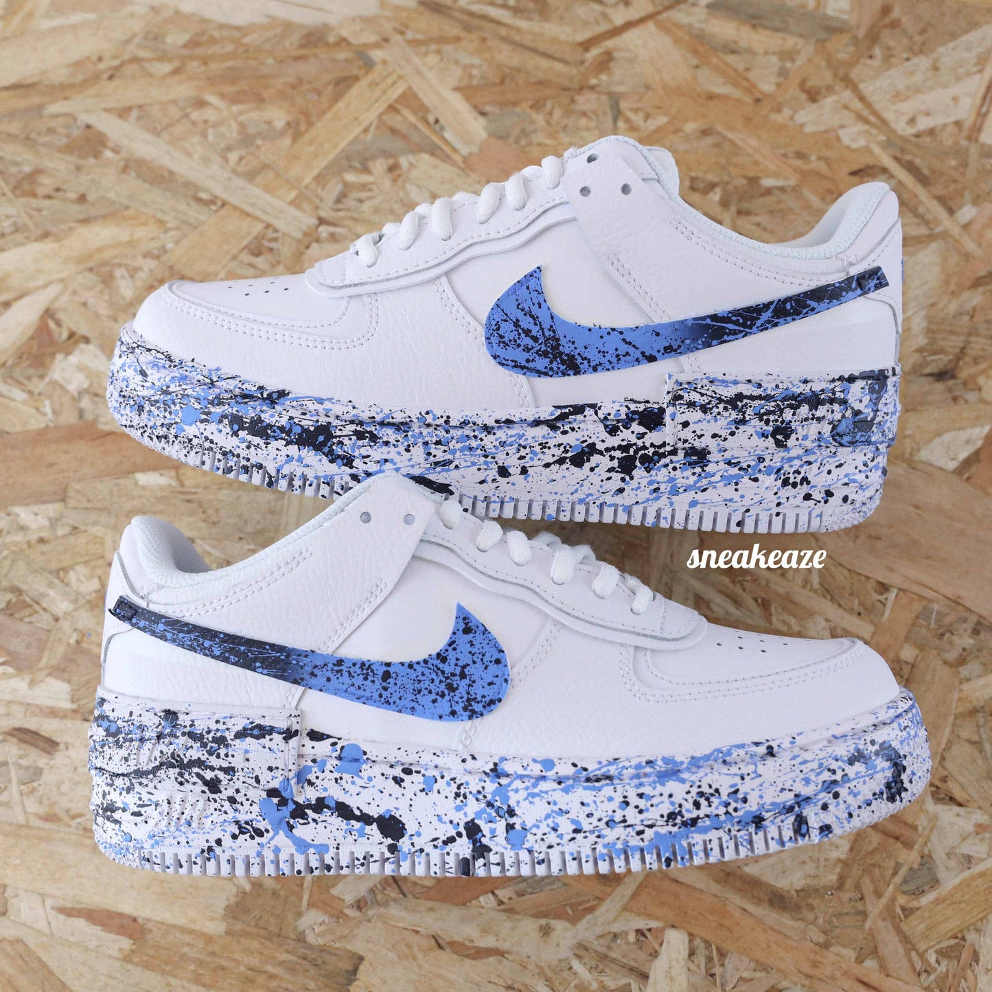 baskets nike air force 1 shadow custom splash pastel rose et lila sneakers af1 sneakeaze