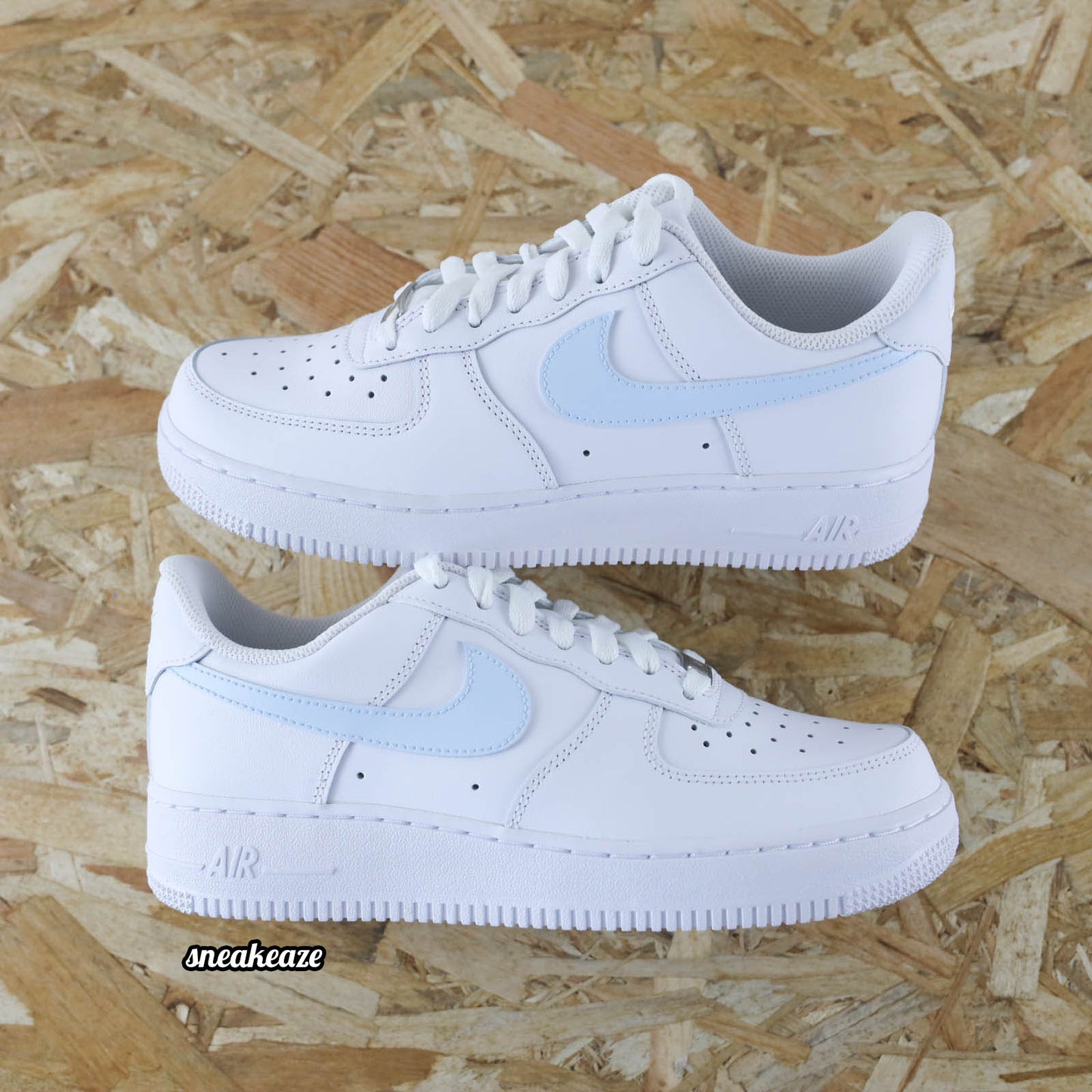 Pastel Swoosh baby blue - Air Force 1 custom - SNEAKEAZE CUSTOMS