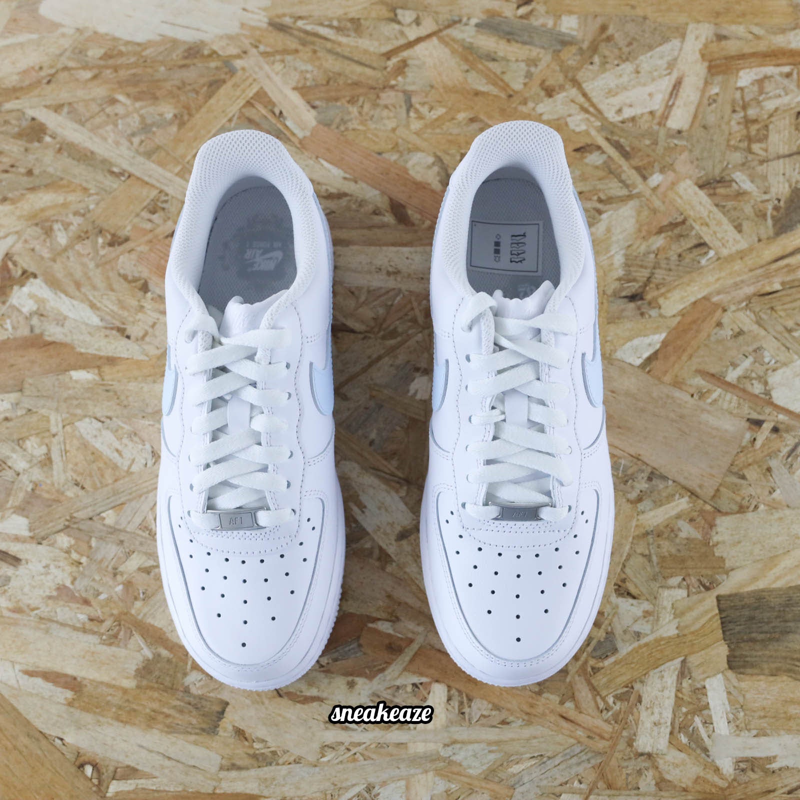 Pastel Swoosh baby blue - Air Force 1 custom - SNEAKEAZE CUSTOMS