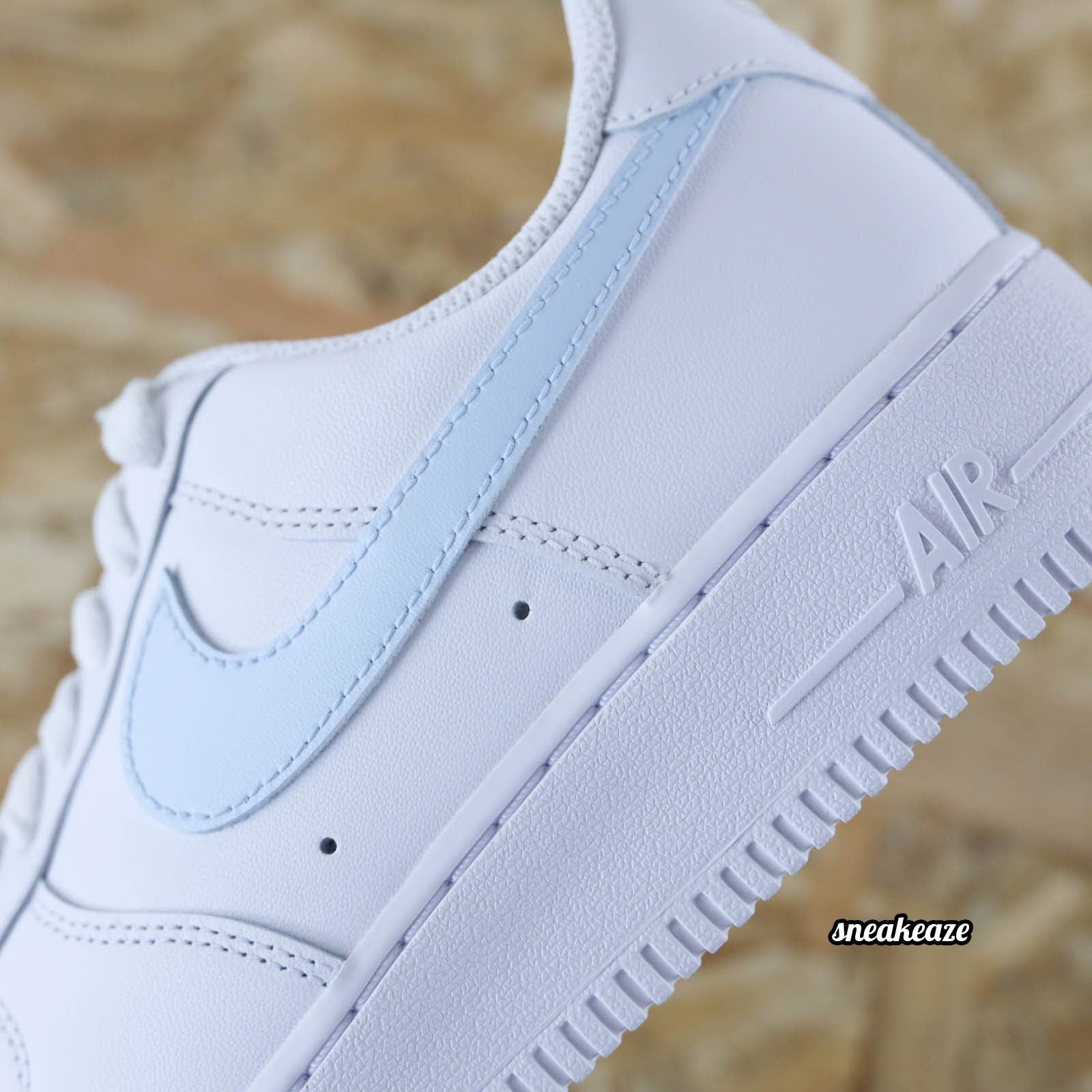 Pastel Swoosh baby blue - Air Force 1 custom - SNEAKEAZE CUSTOMS