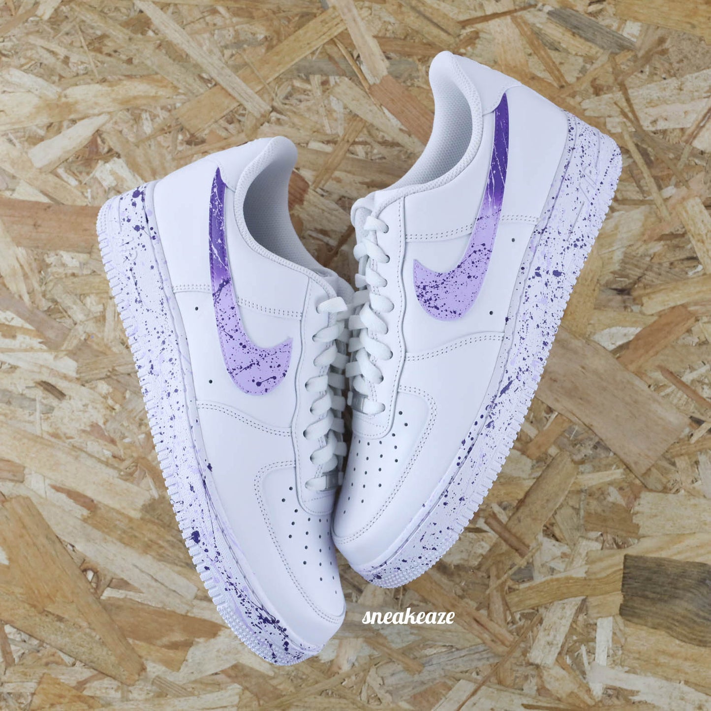 baskets nike air force 1 custom splash violet sneakers af1 sneakeaze