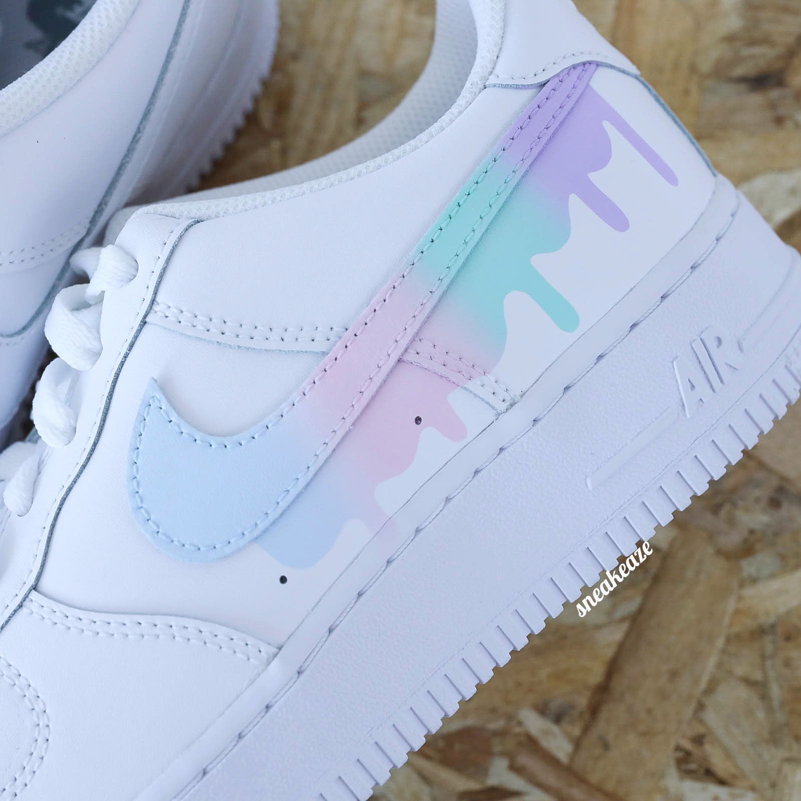 nike air force 1 custom drip licorne pastel sneakers af1 sneakeaze