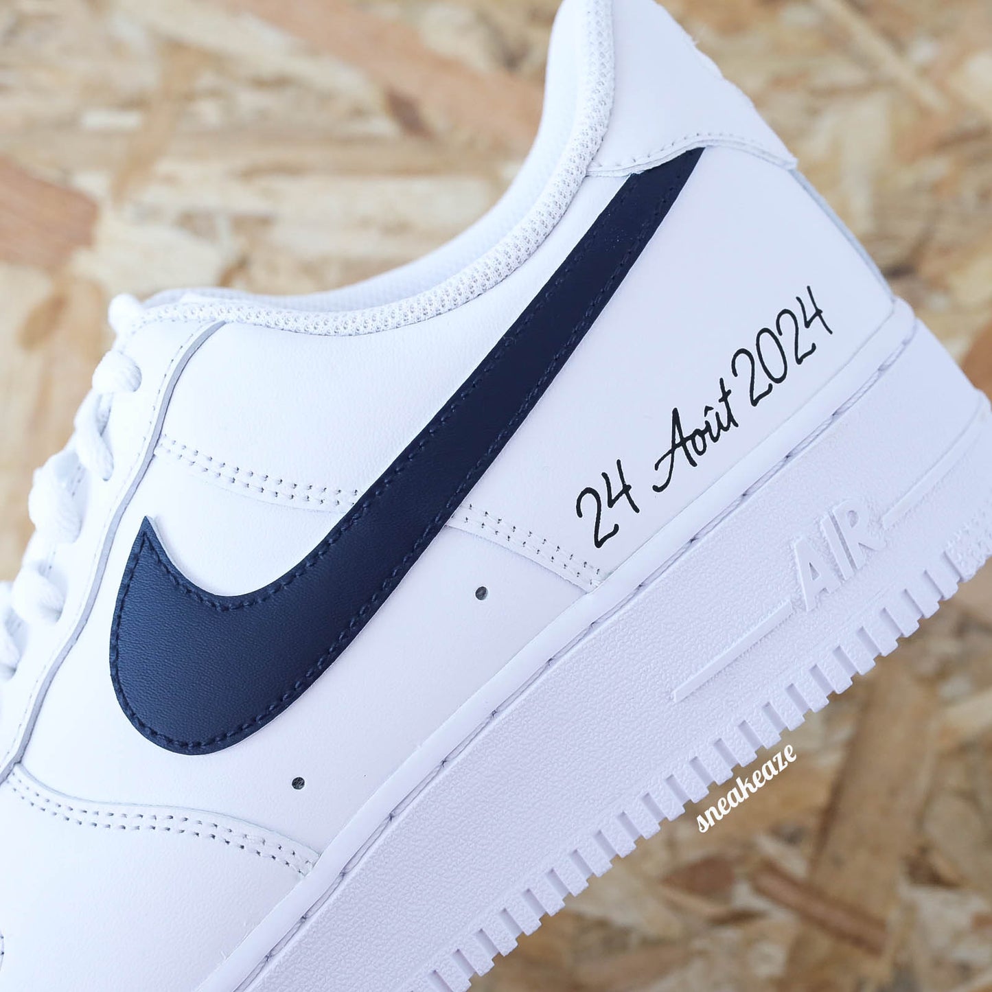 Baskets nike air force 1 customs wedding inscription mariage pastel swoosh - sneakeaze customs skz