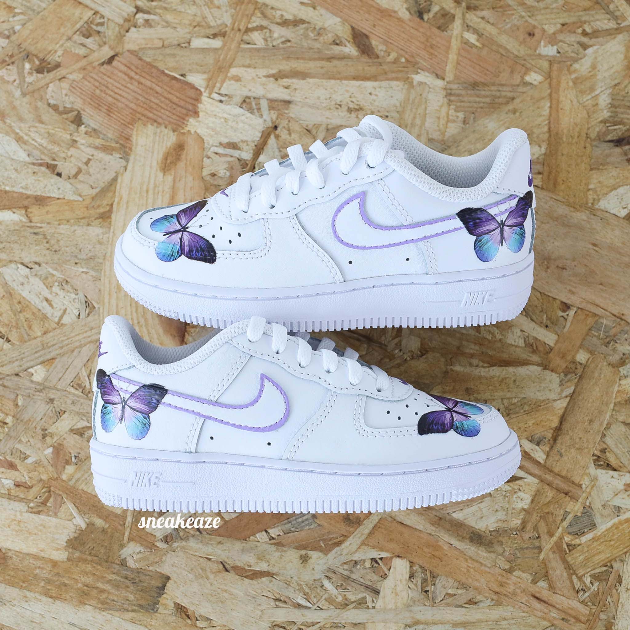 Custom butterfly embroidered nike hot sale air force 1 low