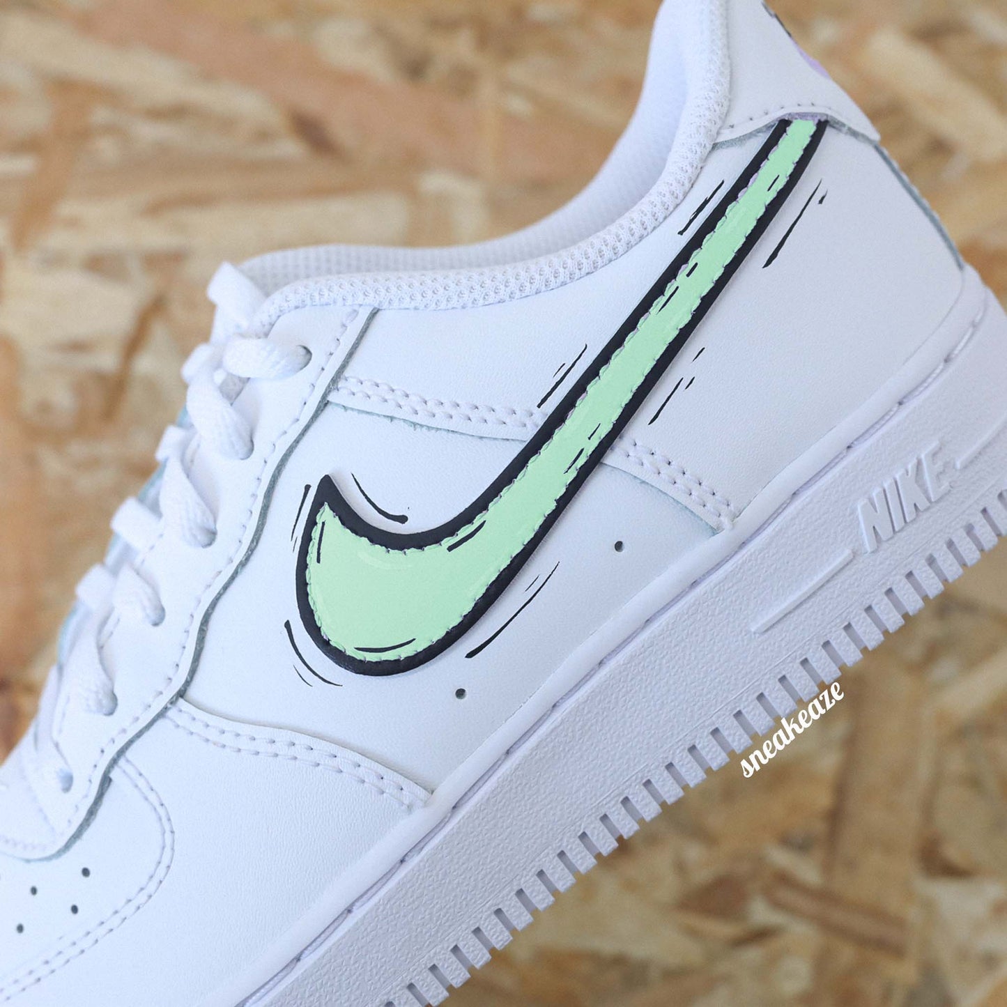 Cartoon swoosh (couleur au choix) - Air Force 1 custom enfant