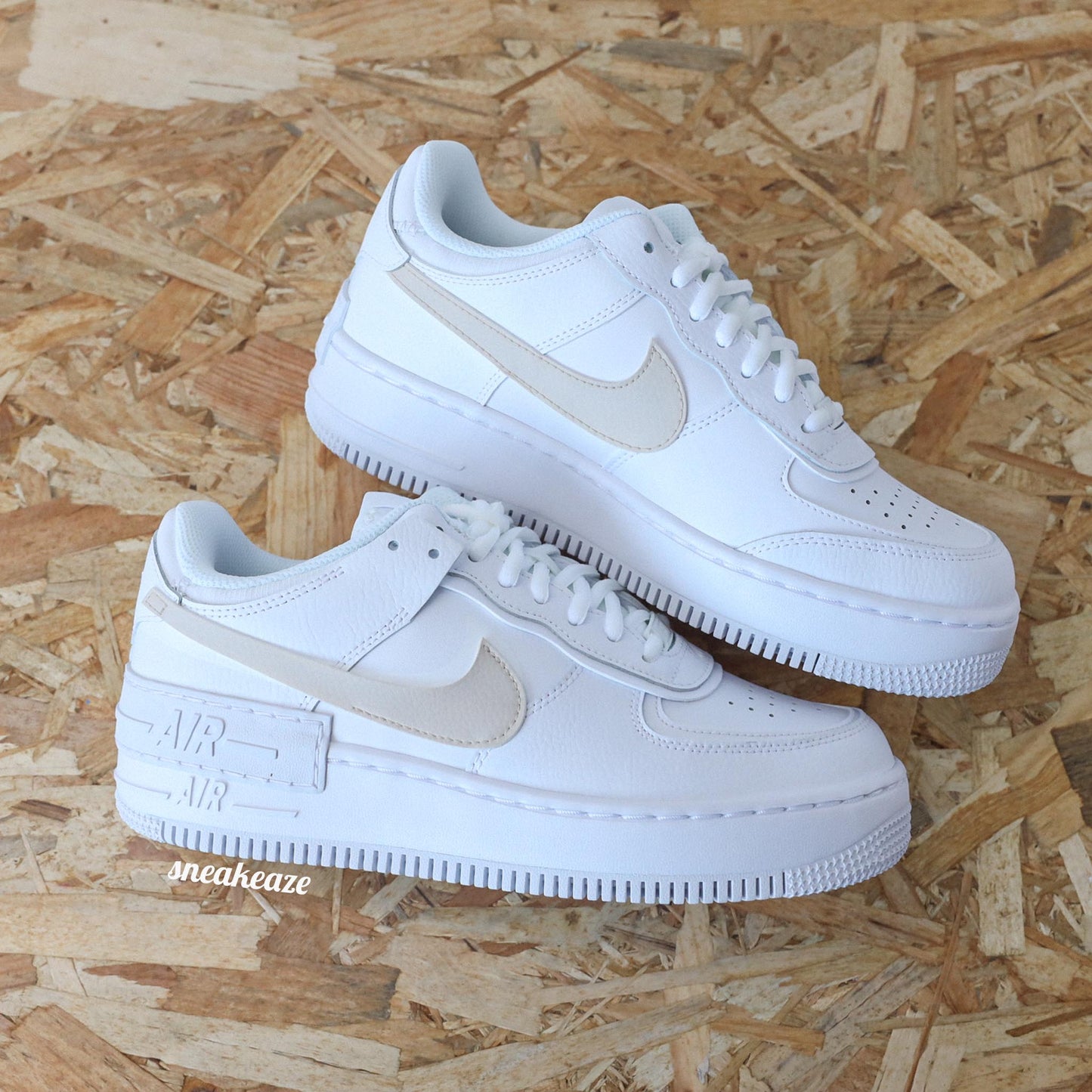 Nike air force 1 shadow beige baskets custom pastel sneakers af1 pour femme