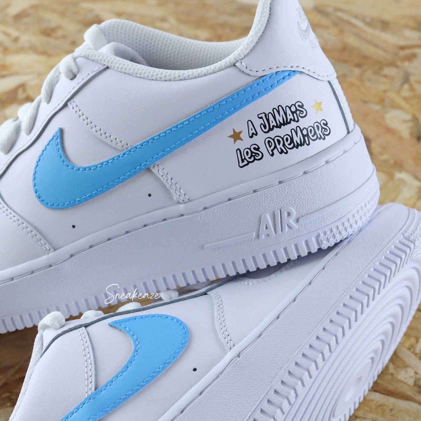 Baskets personnalisées nike AF1 air force 1 customs à jamais les premiers marseille marseillais sneakeaze customs skz