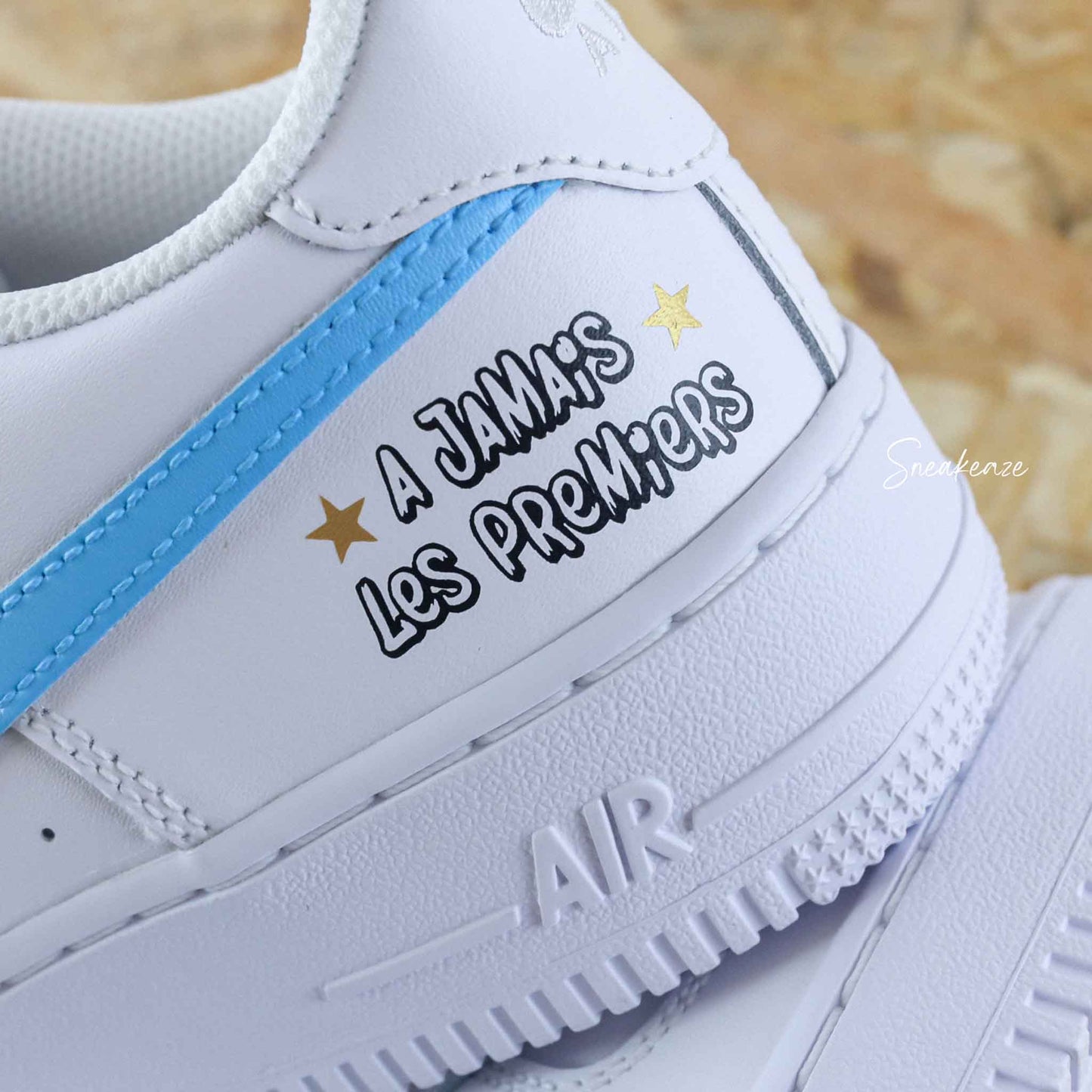 Baskets personnalisées nike AF1 air force 1 customs à jamais les premiers marseille marseillais sneakeaze customs skz