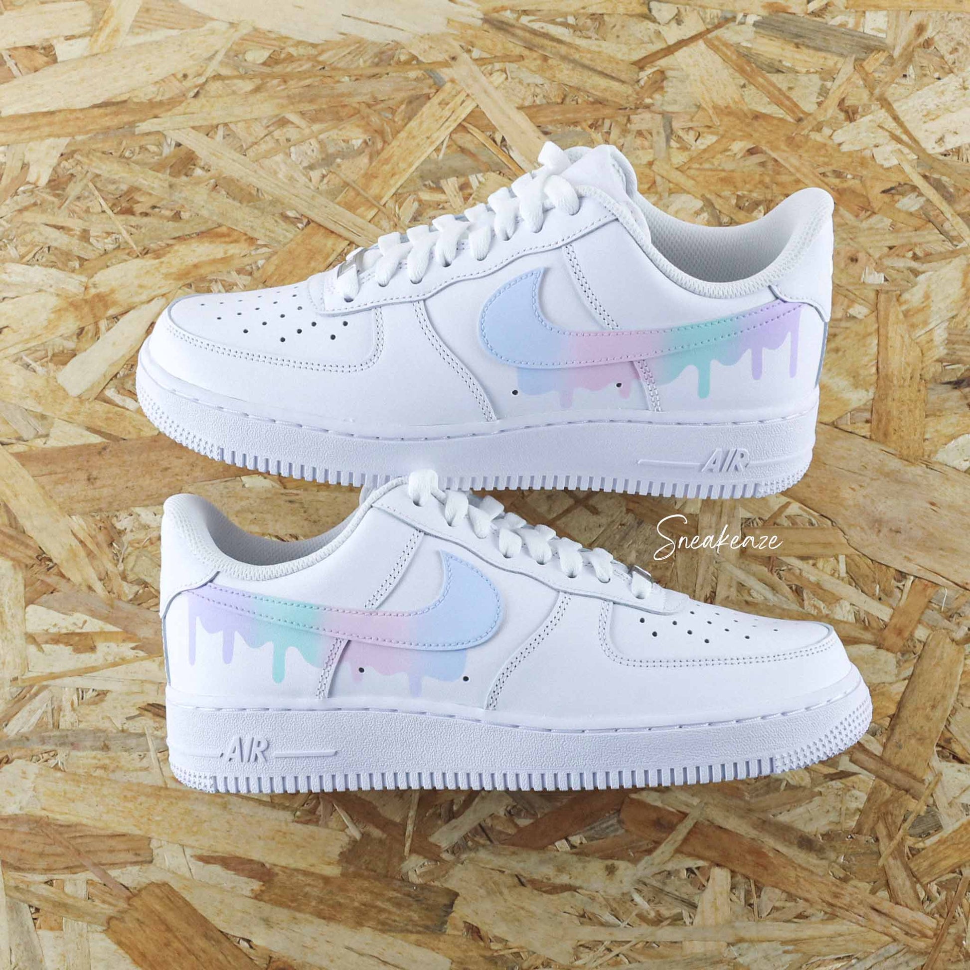 nike air force 1 custom drip licorne pastel sneakers af1 sneakeaze