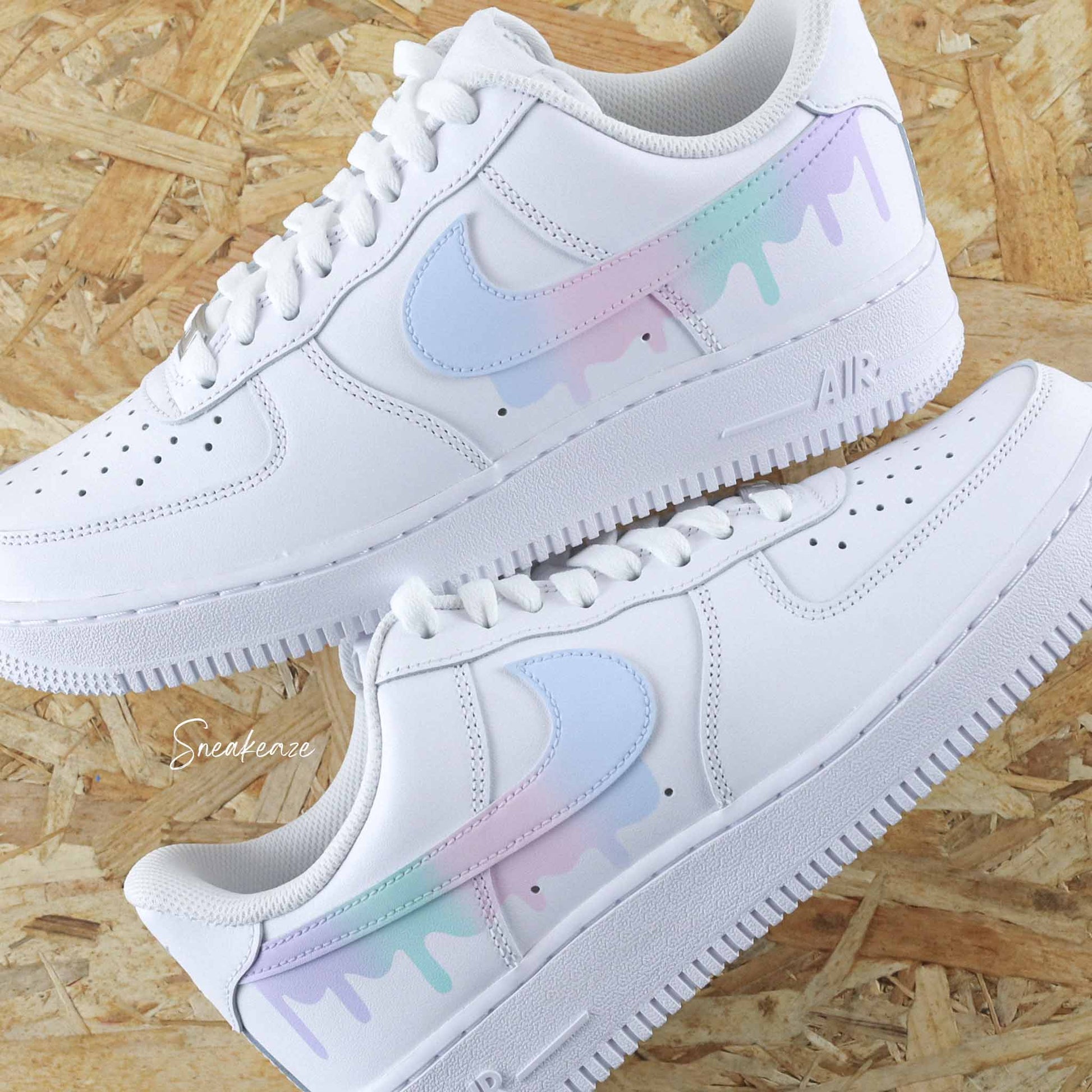 nike air force 1 custom drip licorne pastel sneakers af1 sneakeaze