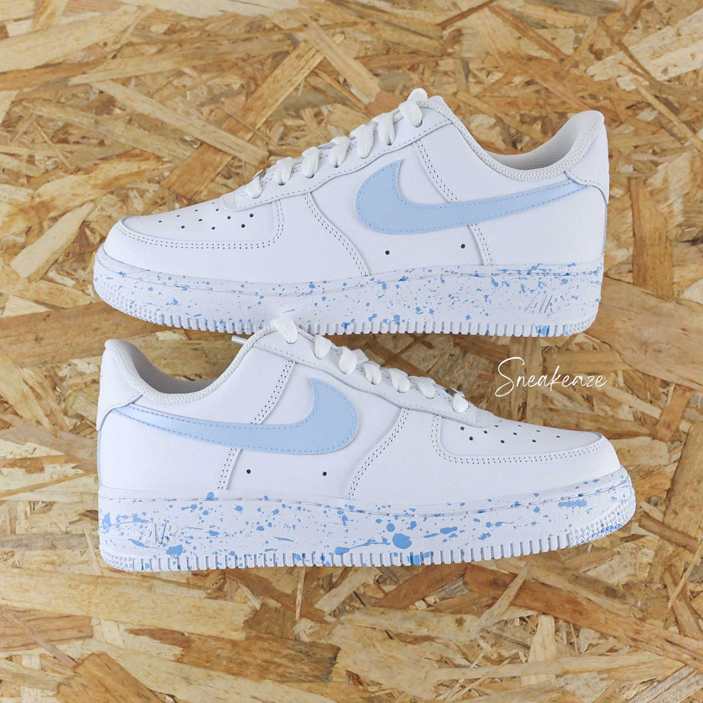 Baskets air force 1 custom AF1 splash color unc blue sneakeaze skz customs