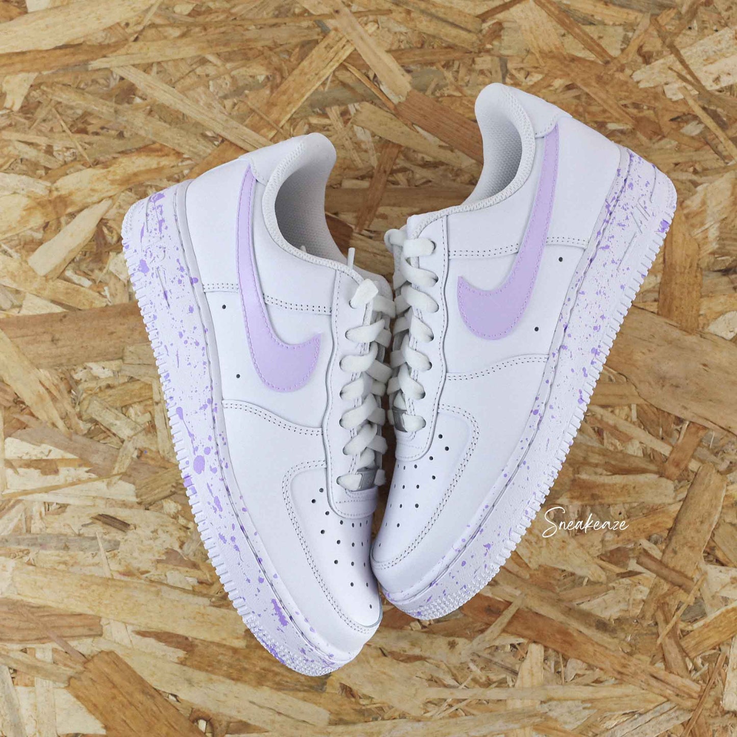 Baskets air force 1 custom AF1 splash color lila pastel sneakeaze skz customs