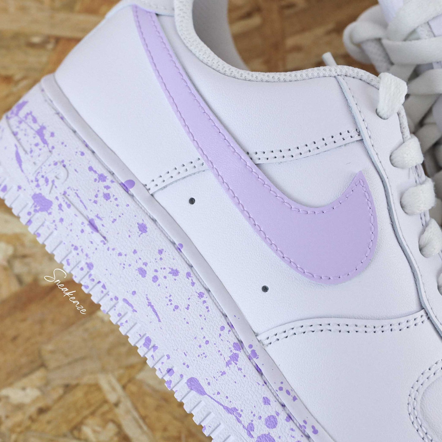 Baskets air force 1 custom AF1 splash color lila pastel sneakeaze skz customs