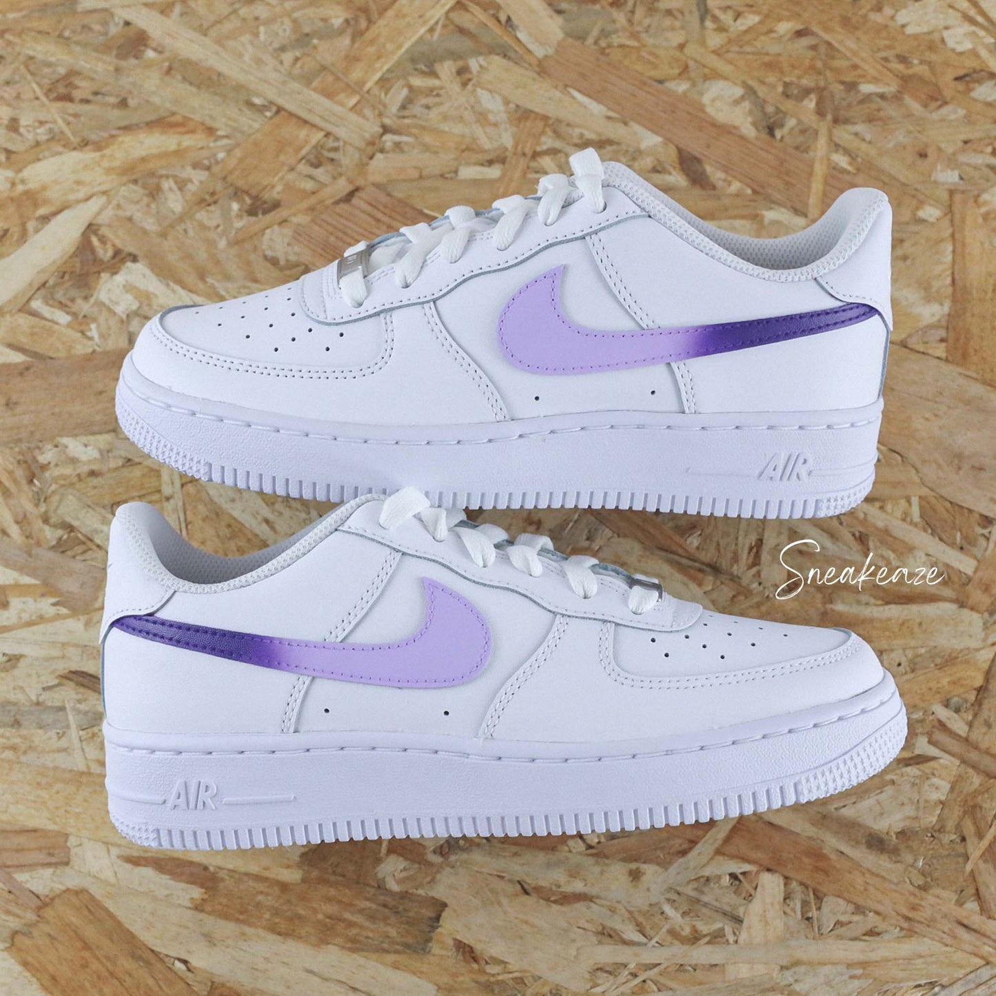 baskets nike Air Force 1 custom - pastel Swoosh dégradé - SNEAKEAZE CUSTOMS skz sneakers
