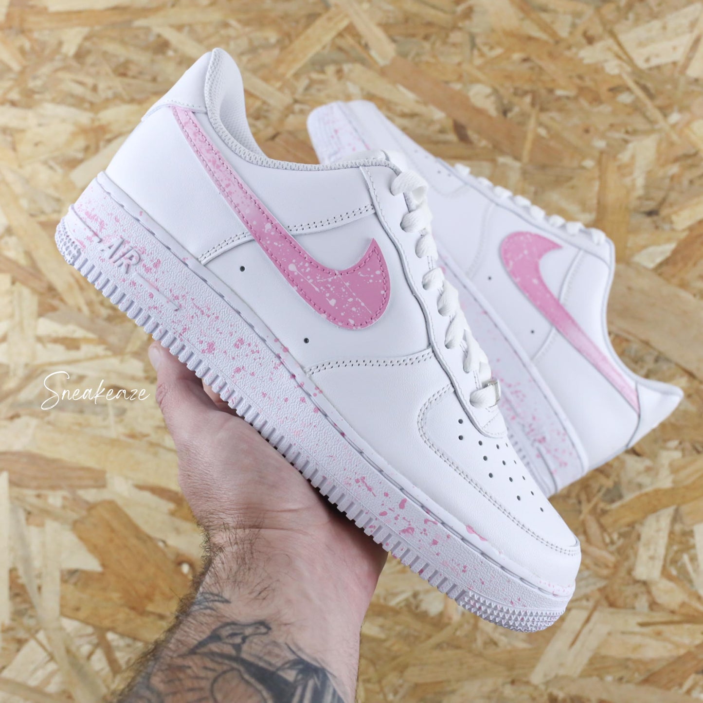nike air force 1 custom splash baby pink baby blue pastel sneakers af1 sneakeaze customs skz