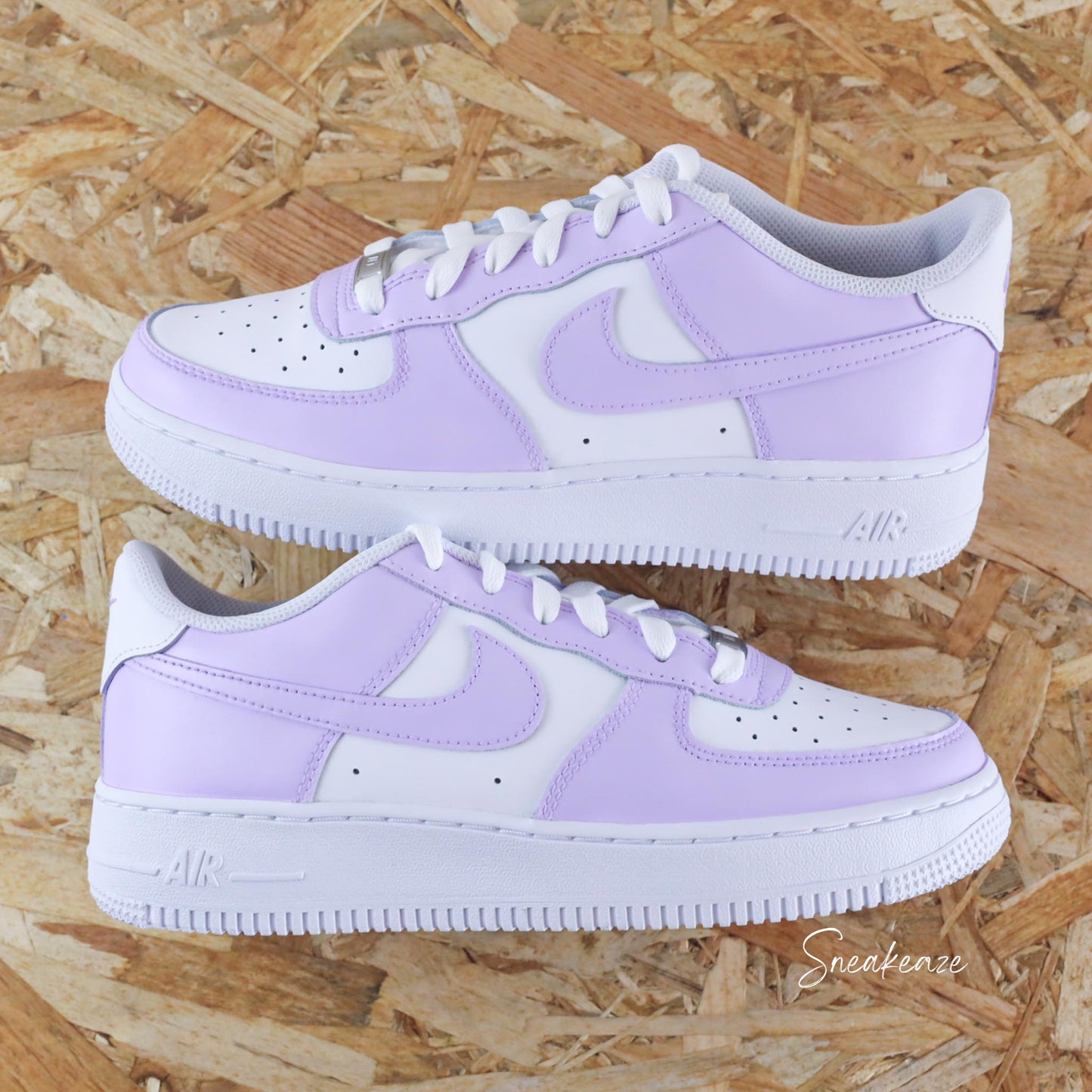 Baskets nike air force 1 custom color tones lila clair sneakeaze custom skz