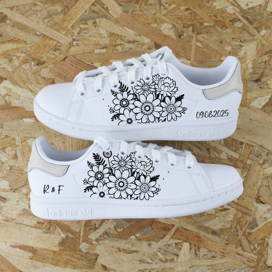 Bouquet de fleurs - Stan Smith custom mariage