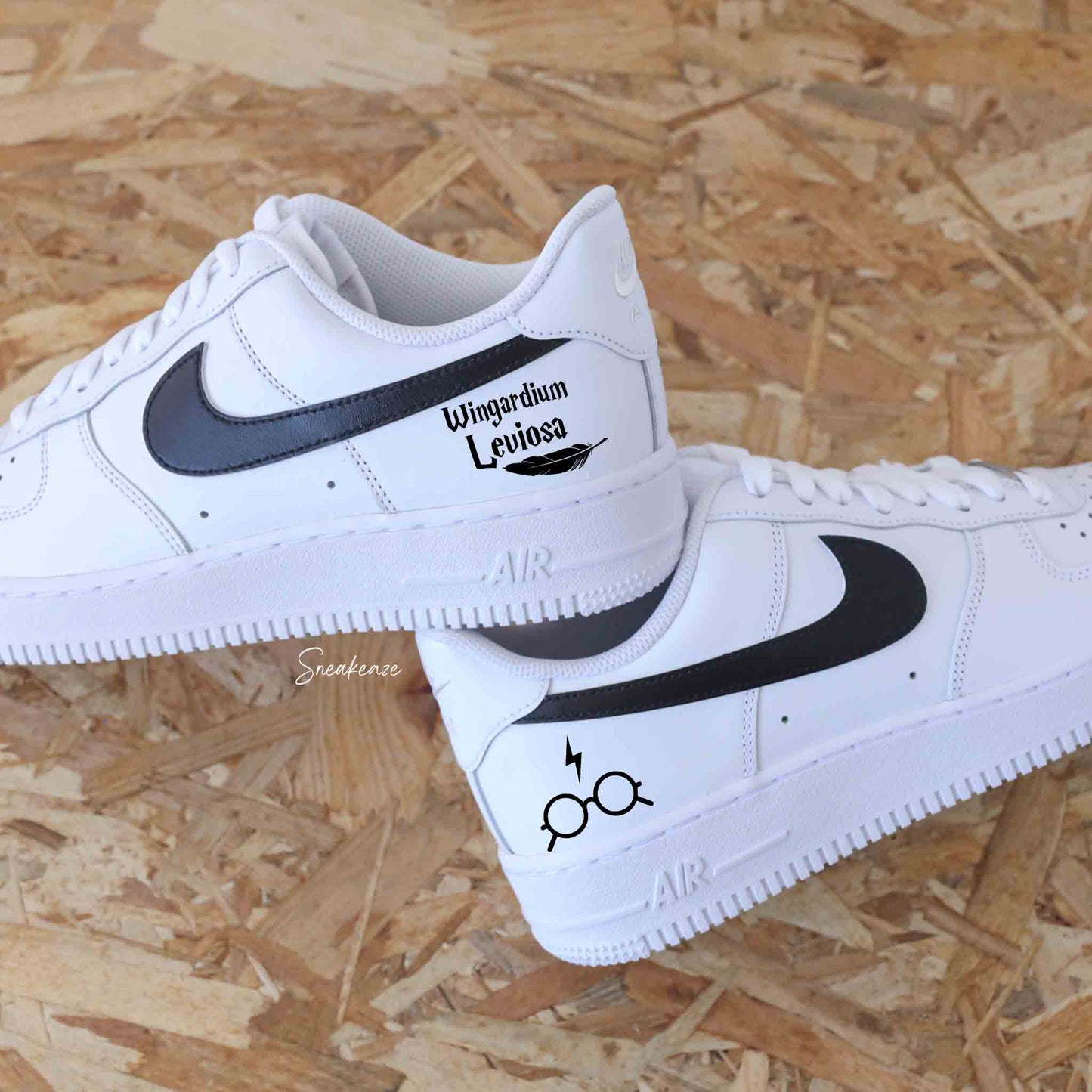 nike air force 1 custom wingardium leviosa harry potter sorcier poudlard sneakers af1 sneakeaze