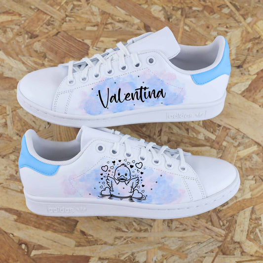 Canard Aquarelle bleu - Stan Smith custom
