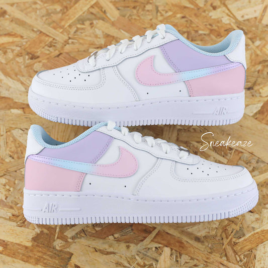 air force 1 custom femme pastel licorne personnalisable et signe nike dégradé – nike personnalisée lavande sneakeaze customs