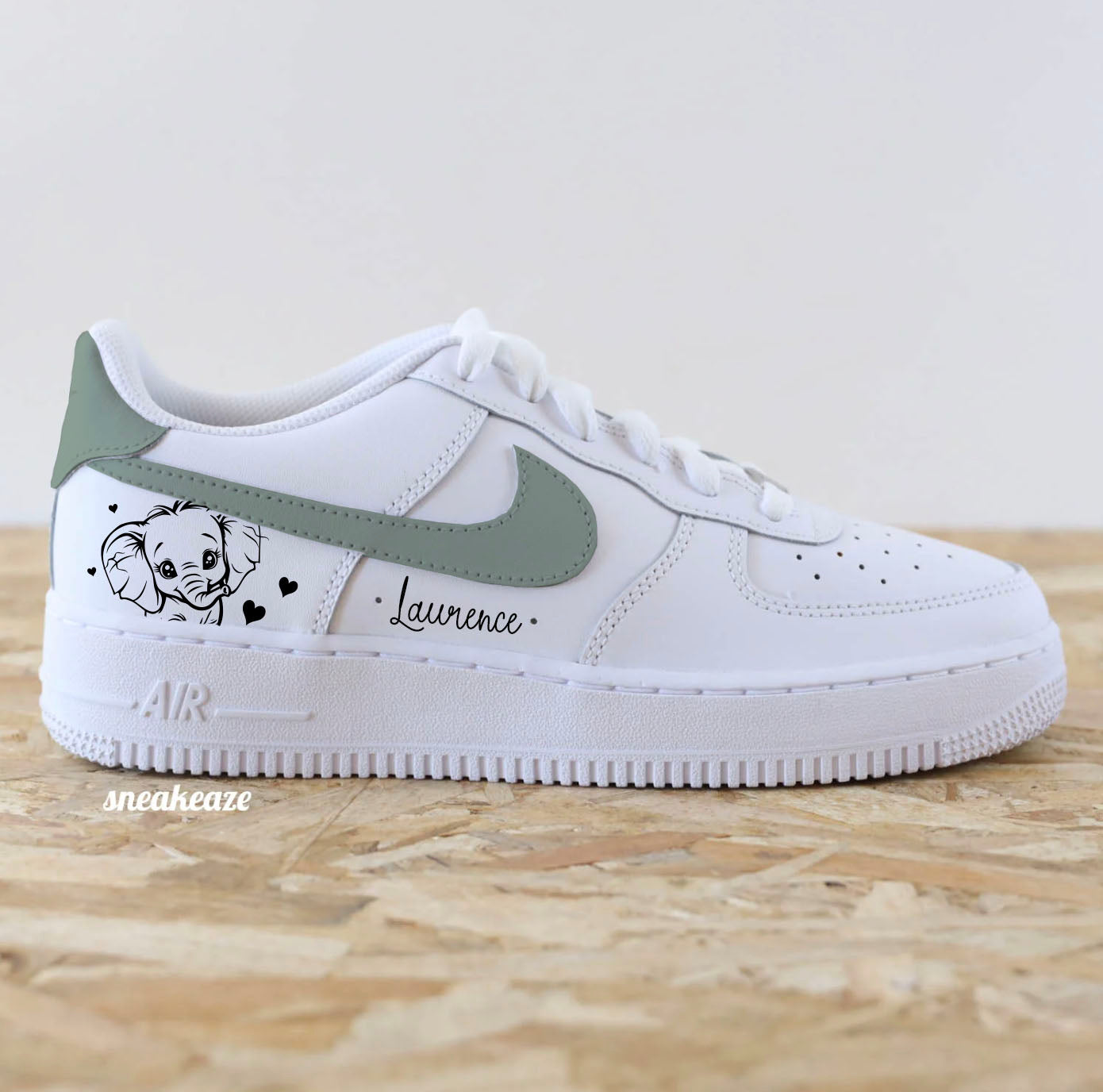 éléphant & prénom (modèle au choix) - Air Force 1 custom