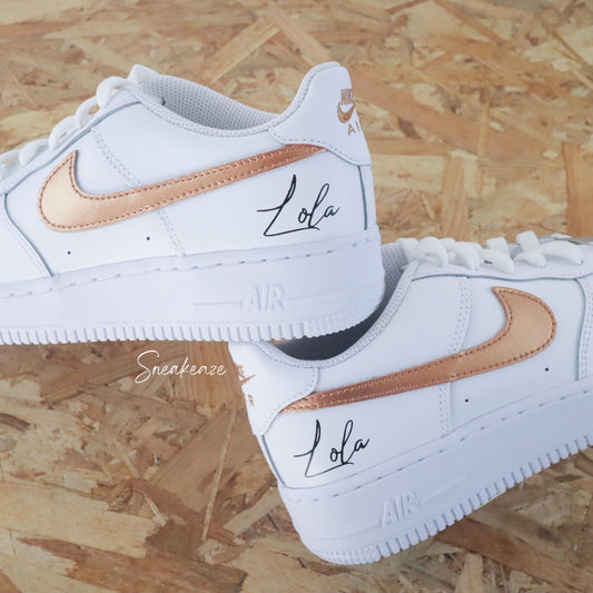 Prénom métallisé bronze - Air Force 1 custom