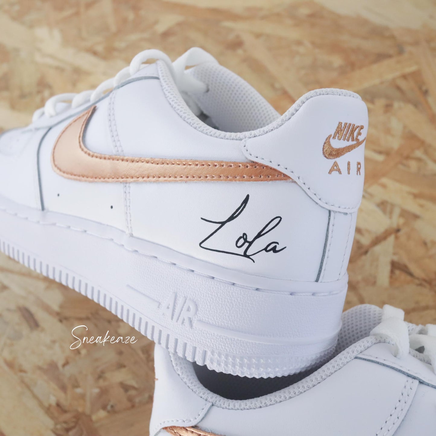 Prénom métallisé bronze - Air Force 1 custom