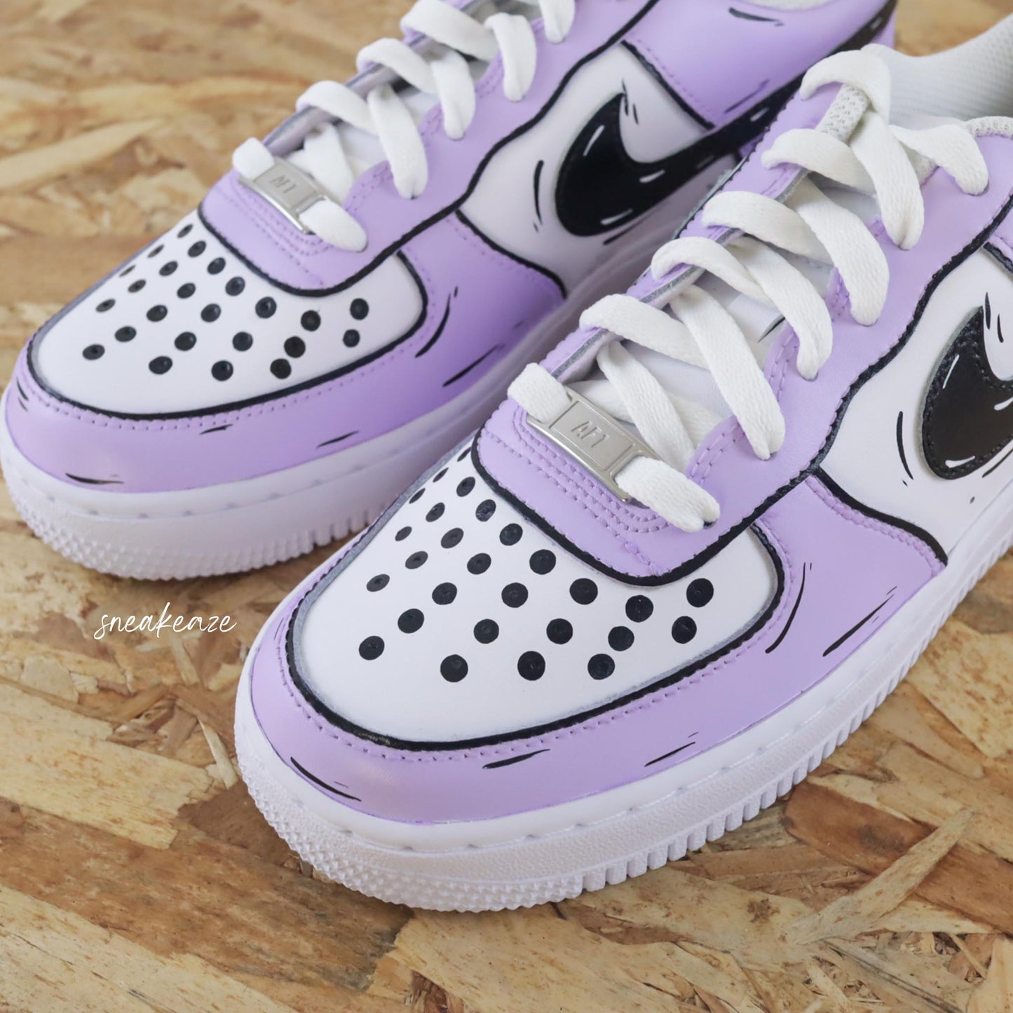 nike air force 1 custom sketch lila violet pastel cartoon art dessin sneakers af1