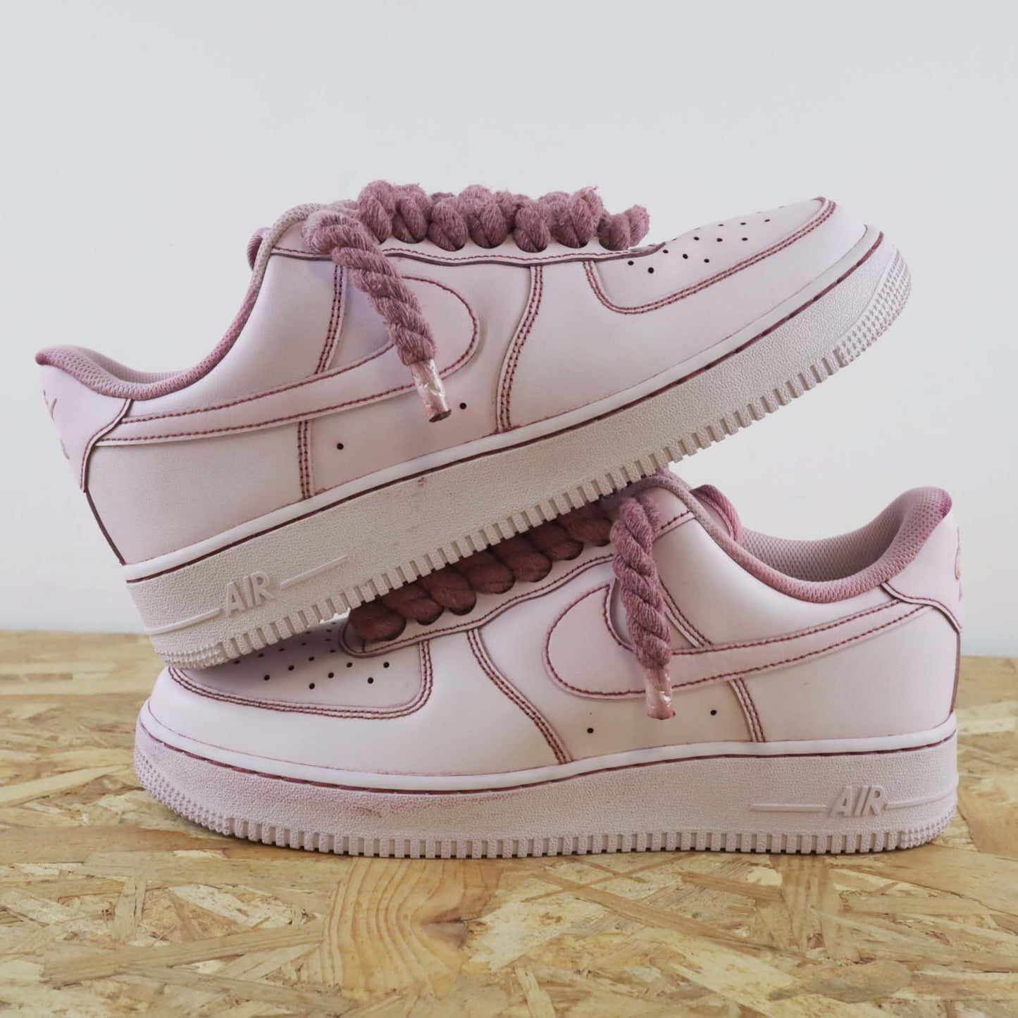 nike air force 1 rope laces marron sneakers custom nike gros lacet sen corde nike custom pas cher