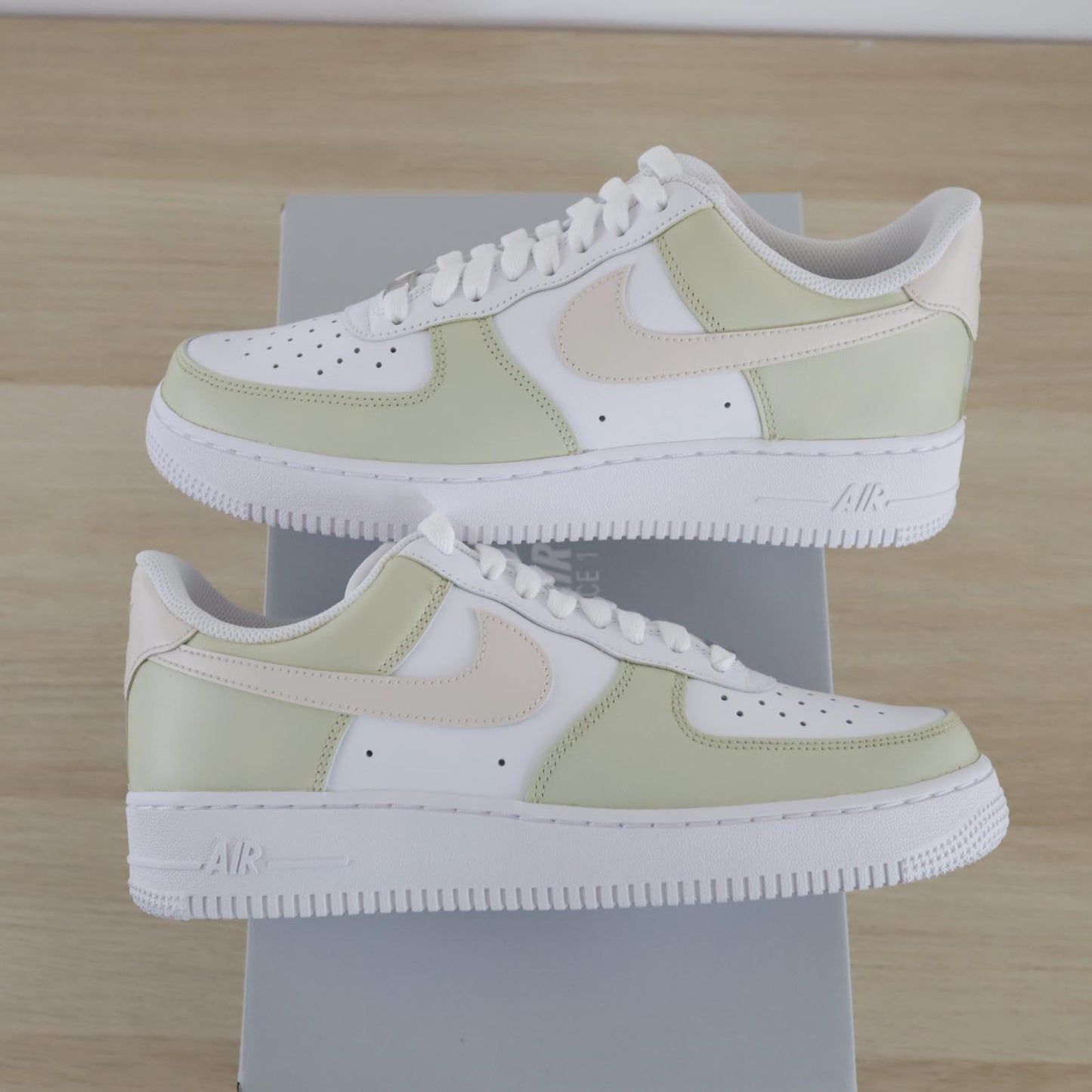 nike air force 1 custom pas cher sneakers personnalisé femme af1 vert pastel
