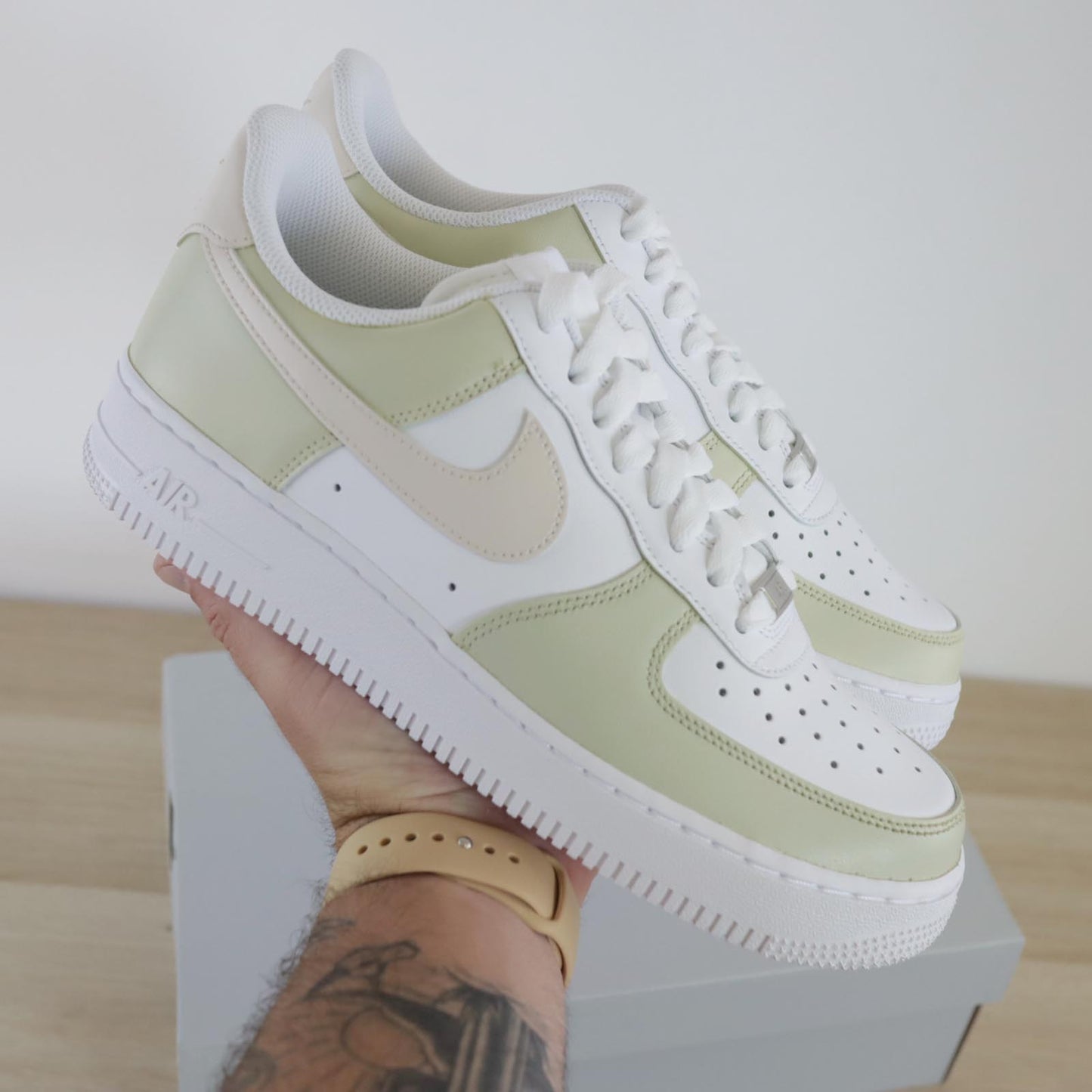 nike air force 1 custom pas cher sneakers personnalisé femme af1 vert pastel