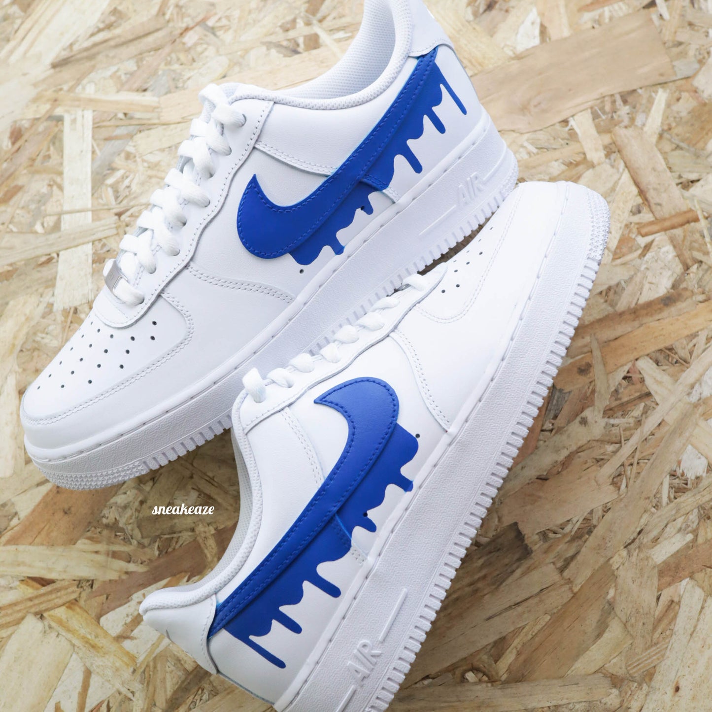 nike air force 1 custom drip rouge sneakers enfants AF1 personnalisé basket peint à la main