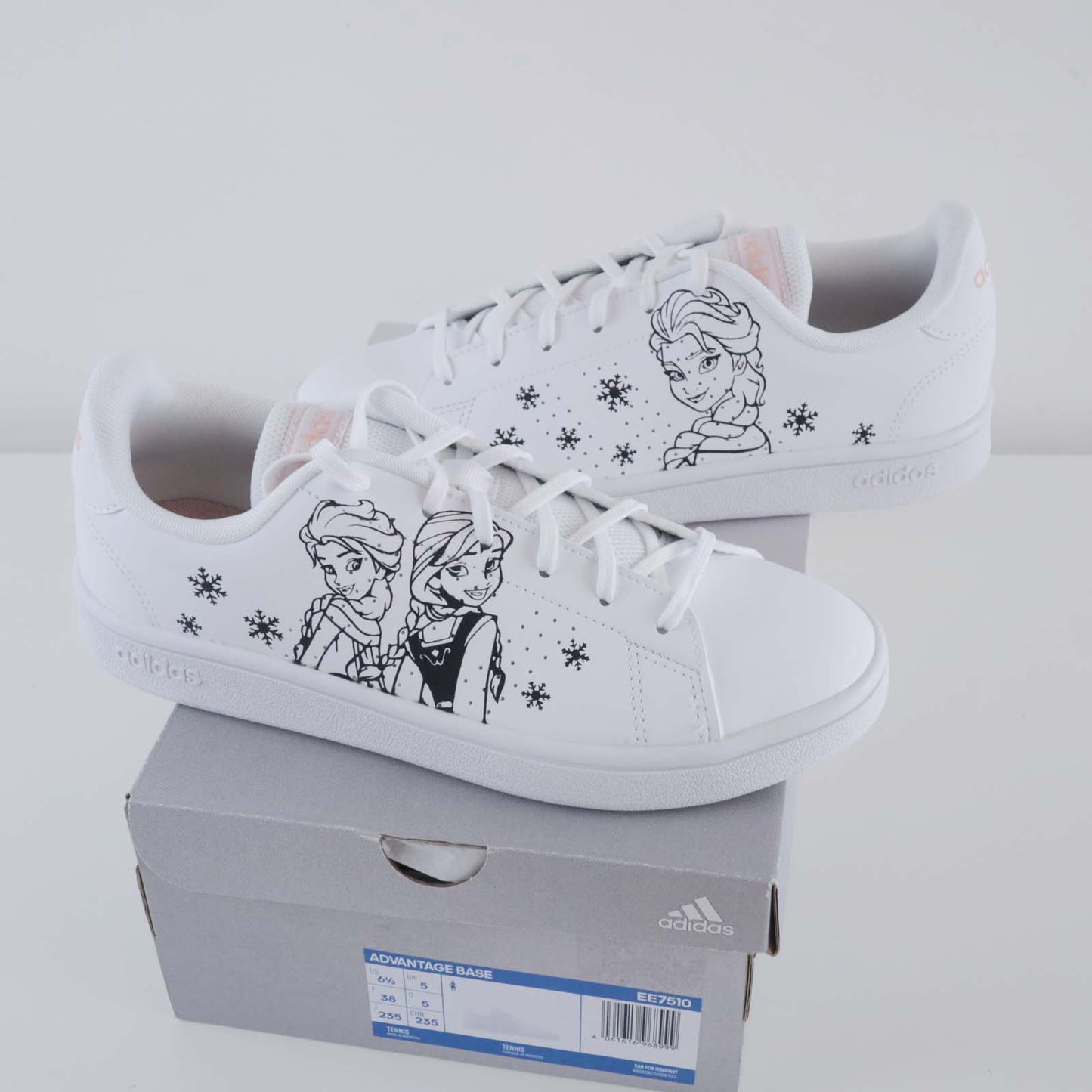 stan smith custom la reine des neiges sneakers personnalisé disney en soldes basket custom enfant pas cher