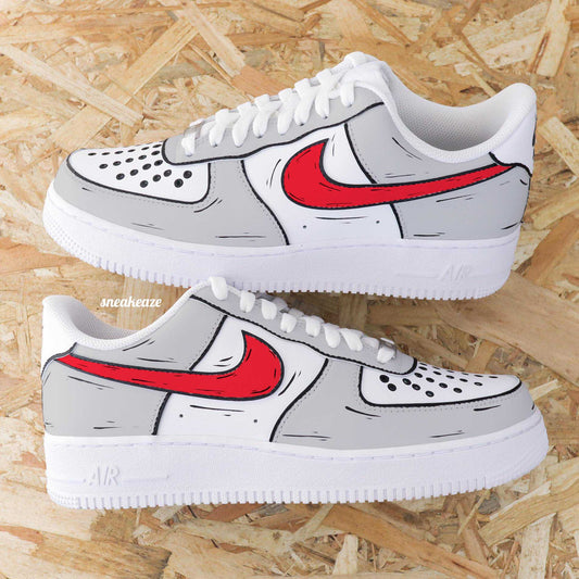 Cartoon gris et rouge (couleur au choix) - Air Force 1 custom