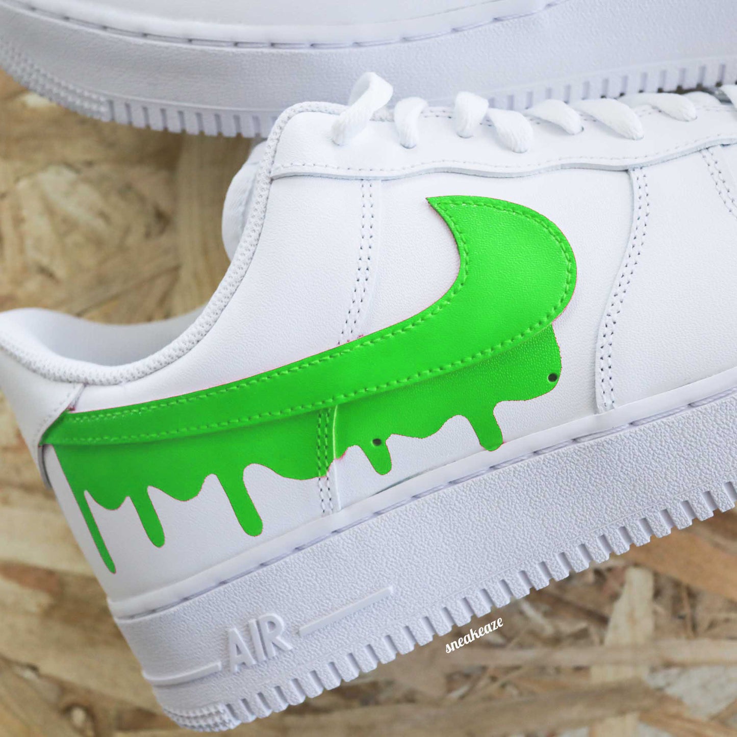 nike air force 1 custom drip rouge sneakers enfants AF1 personnalisé basket peint à la main