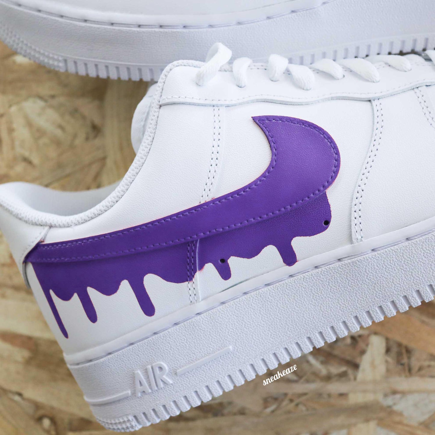 nike air force 1 custom drip rouge sneakers enfants AF1 personnalisé basket peint à la main