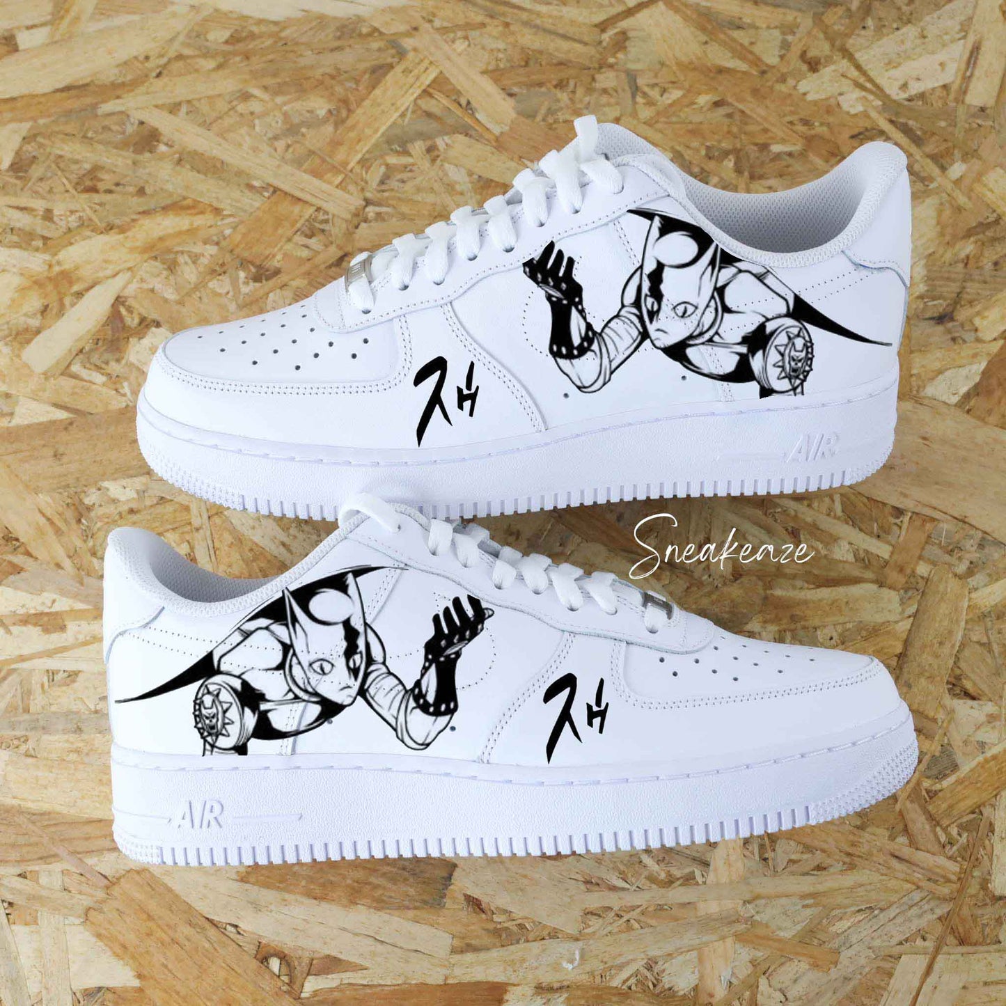 nike air force 1 custom manga animé jojo bizarre adventure sneakers af1 personnalisé customisé naruto dbz sasuke sneakeaze custom baskets personnalisées