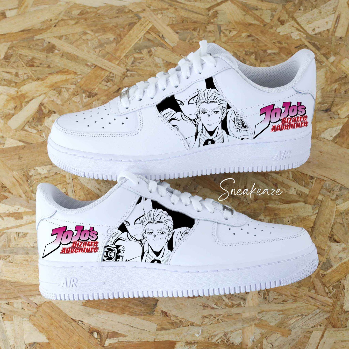 nike air force 1 custom manga animé jojo bizarre adventure sneakers af1 personnalisé customisé naruto dbz sasuke sneakeaze custom baskets personnalisées