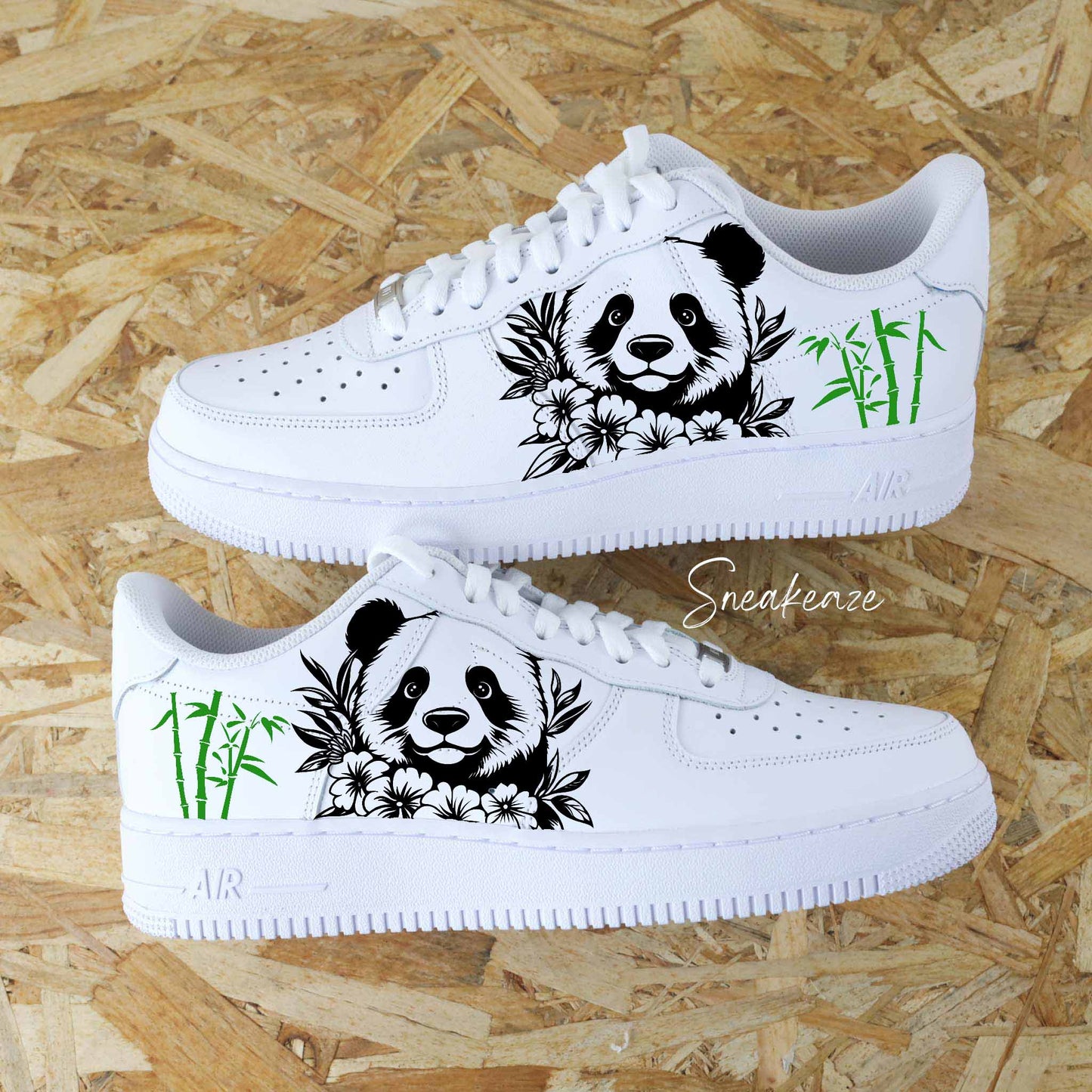Basket Nike air force 1 custom Panda d'Asie - sneakeaze custom skz