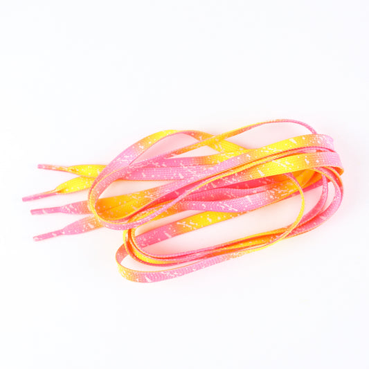 Lacets plats - rose et jaune - SNEAKEAZE CUSTOMS