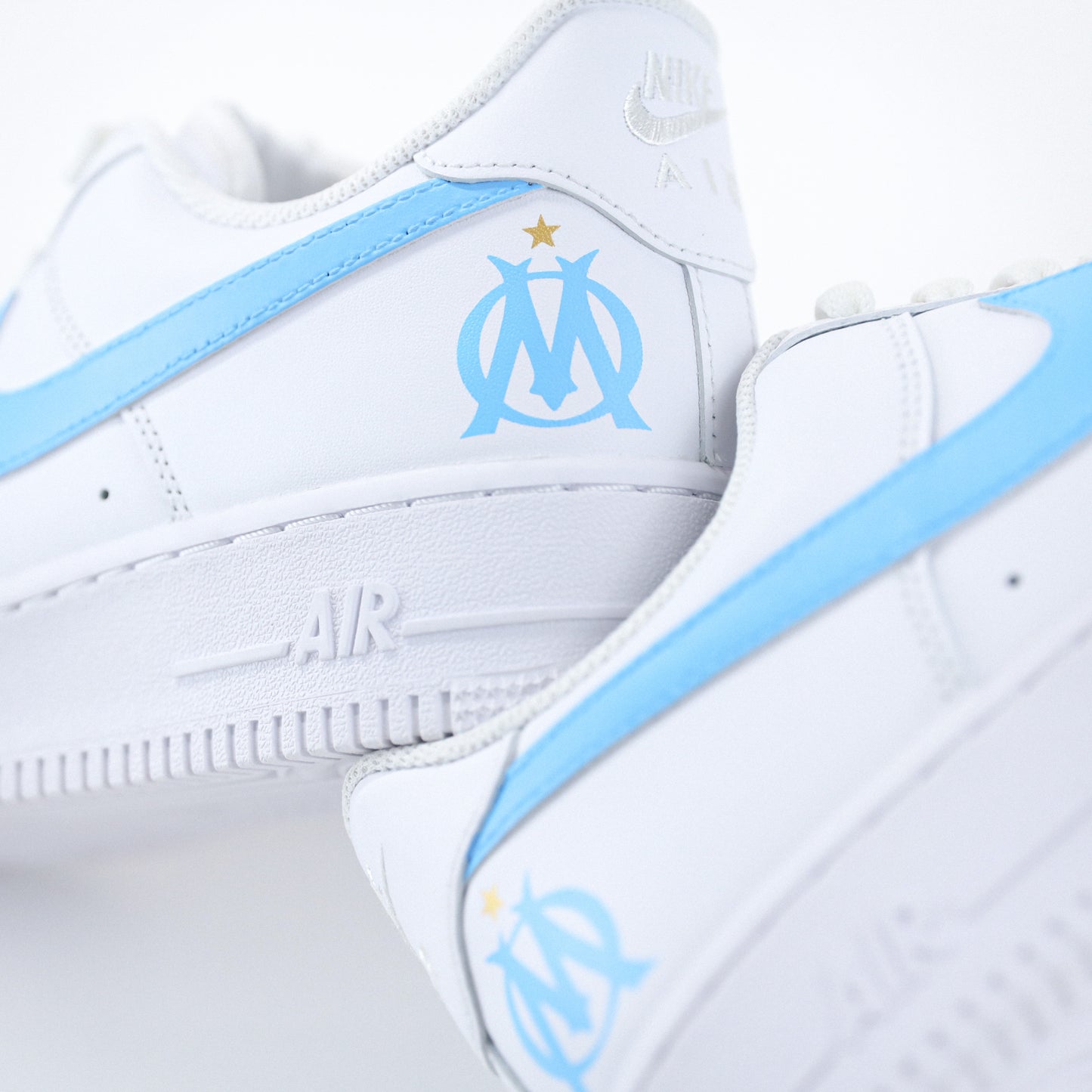 Baskets personnalisées nike AF1 air force 1 customs droit au but marseille marseillais sneakeaze customs skz