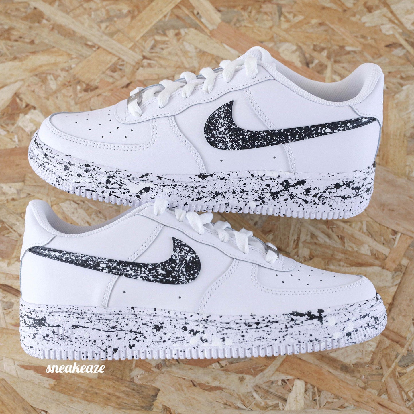 Air Force 1 custom - Splash noir et blanc oreo - SNEAKEAZE CUSTOMS sneakers af1