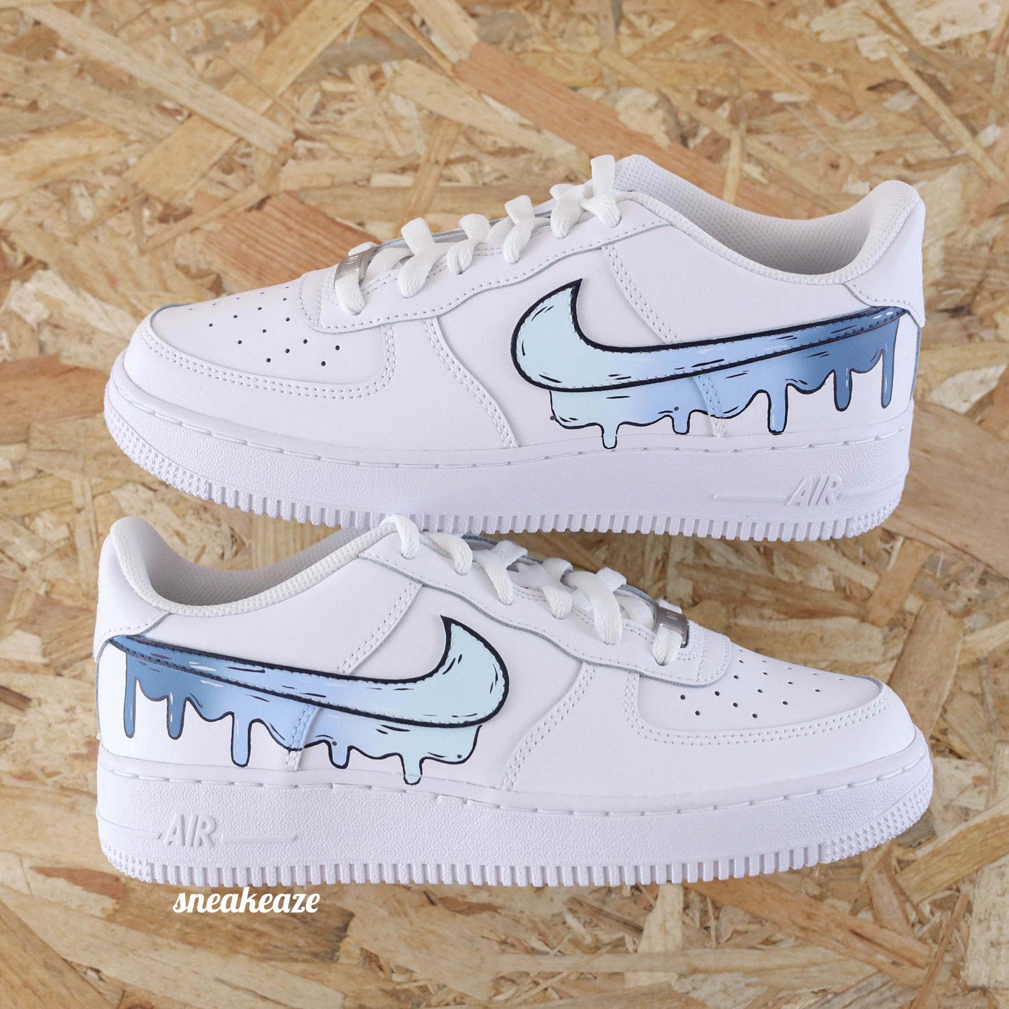 nike air force 1 custom af1 drip cartoon sketch sneakeaze customs sneakers personnalisées