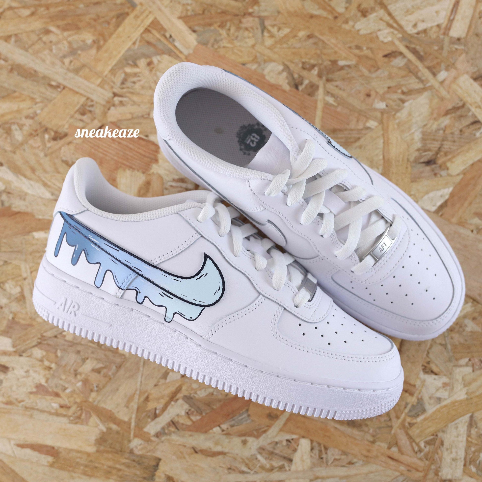 nike air force 1 custom af1 drip cartoon sketch sneakeaze customs sneakers personnalisées