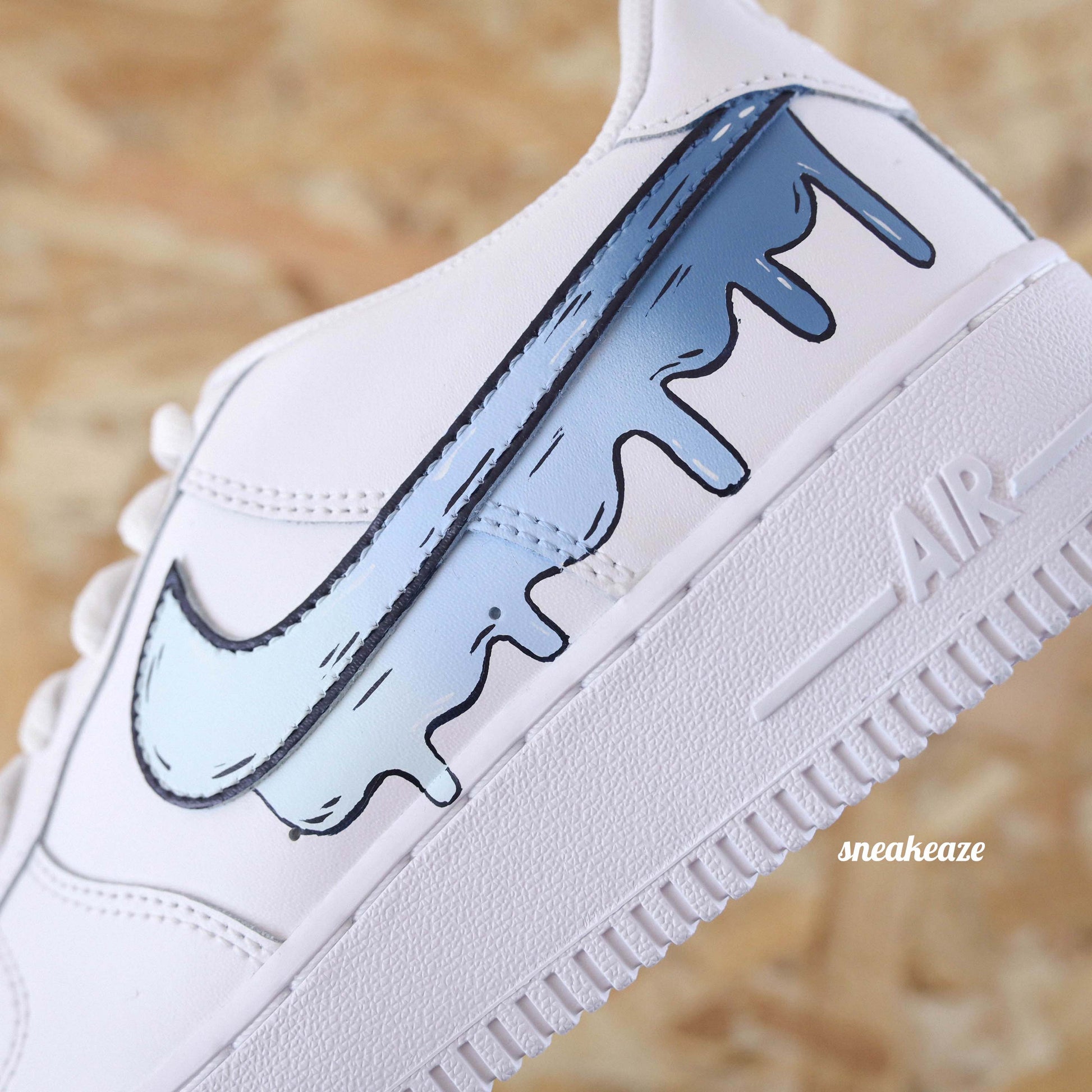 nike air force 1 custom af1 drip cartoon sketch sneakeaze customs sneakers personnalisées