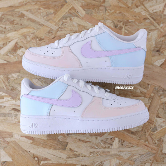 baskets air force 1 nike AF1 custom pastel sneakeaze skz customs