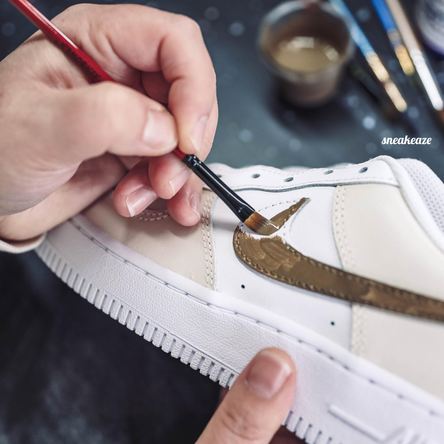 Baskets nike air force 1 custom color tones pastel sneakeaze custom skz