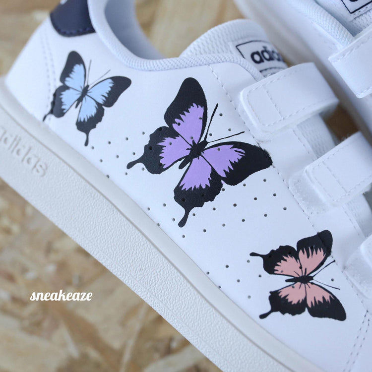 Baskets Adidas advantage personnalisation papillon custom sneakeaze