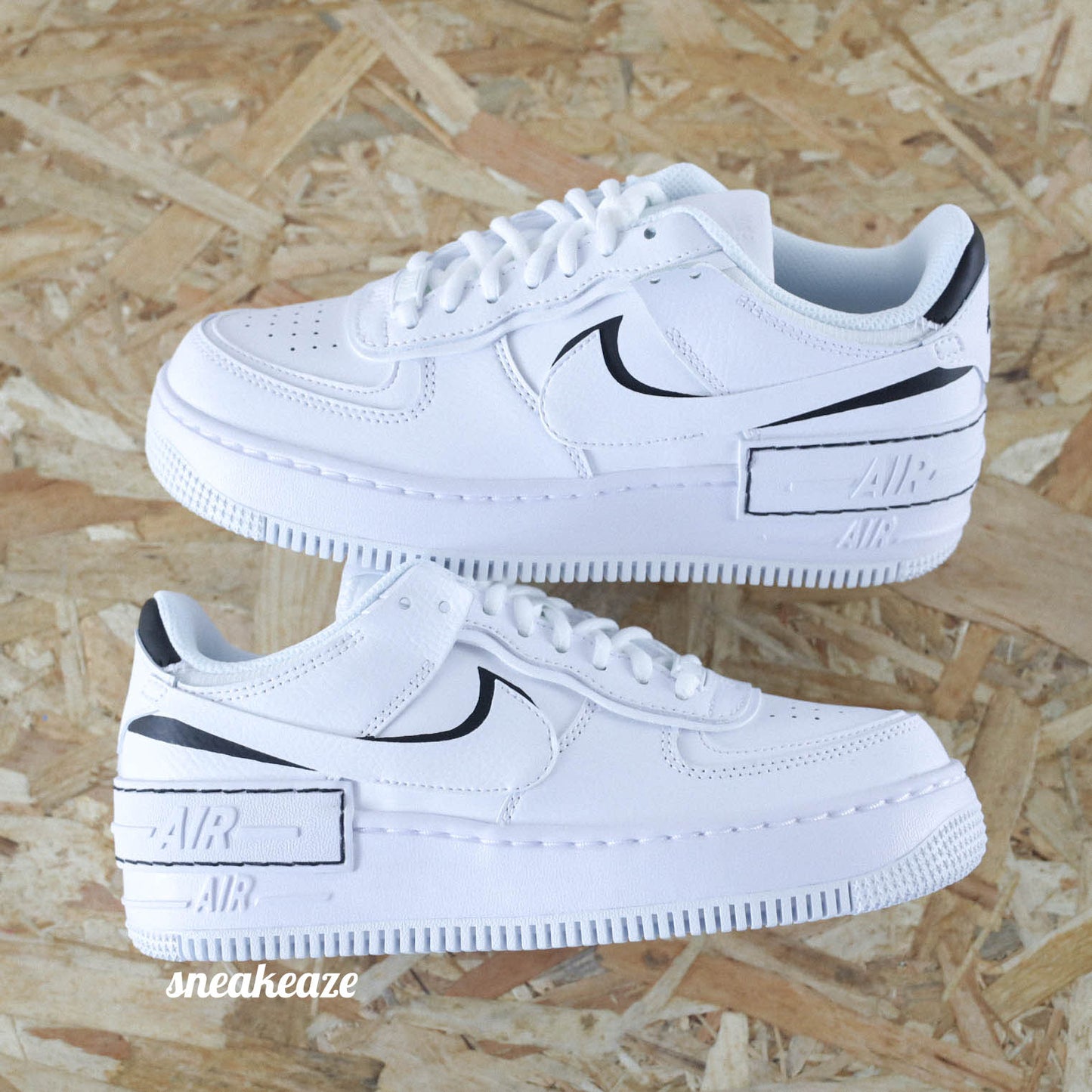 baskets af1 custom nike air force 1 shabow silhouette noir sneakeaze custom skz